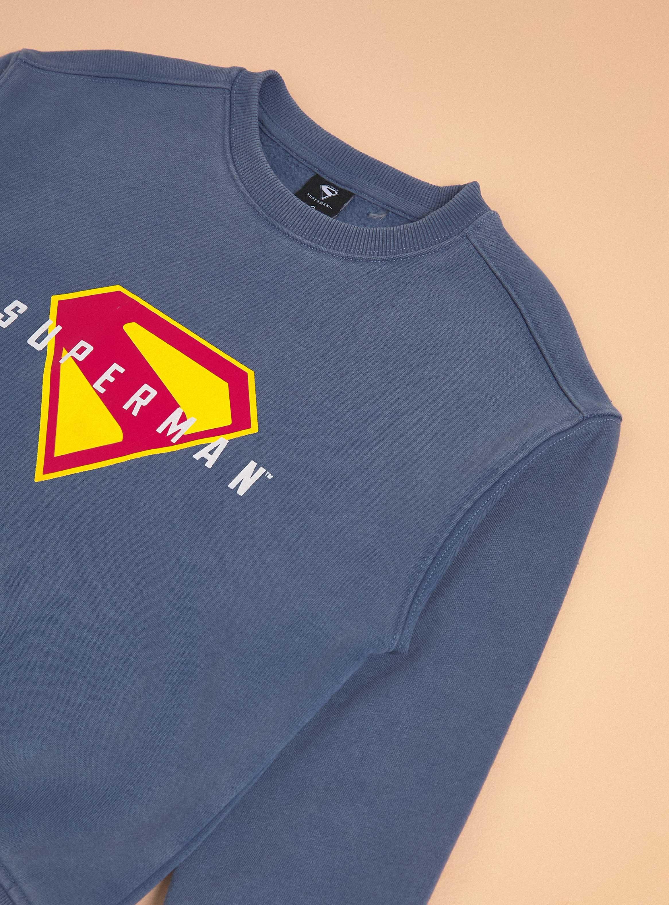 Polerón Estampado Superman Acid Wash-2
