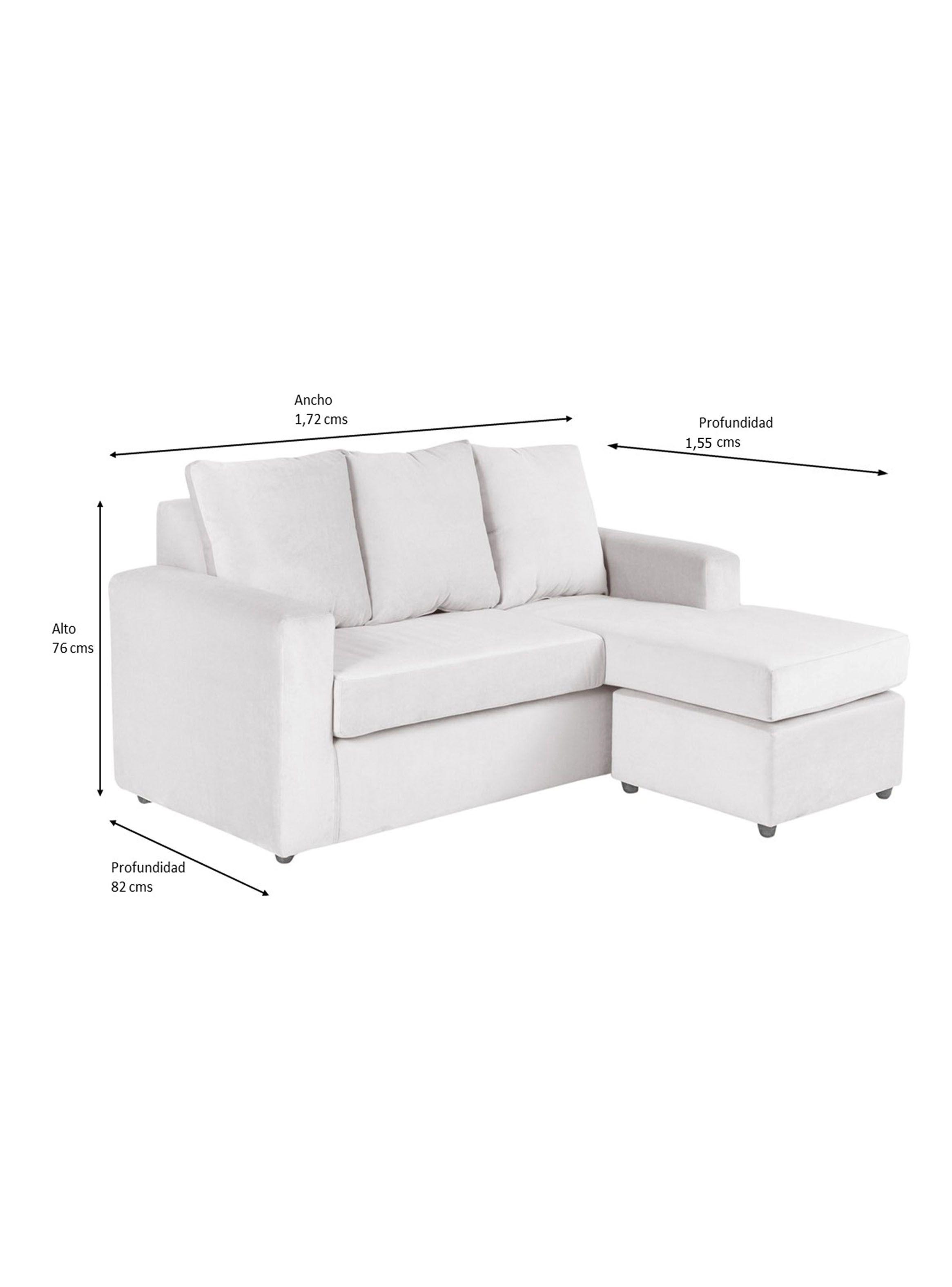 Sofá B-L 3C + 2 Poufs Felpa-1