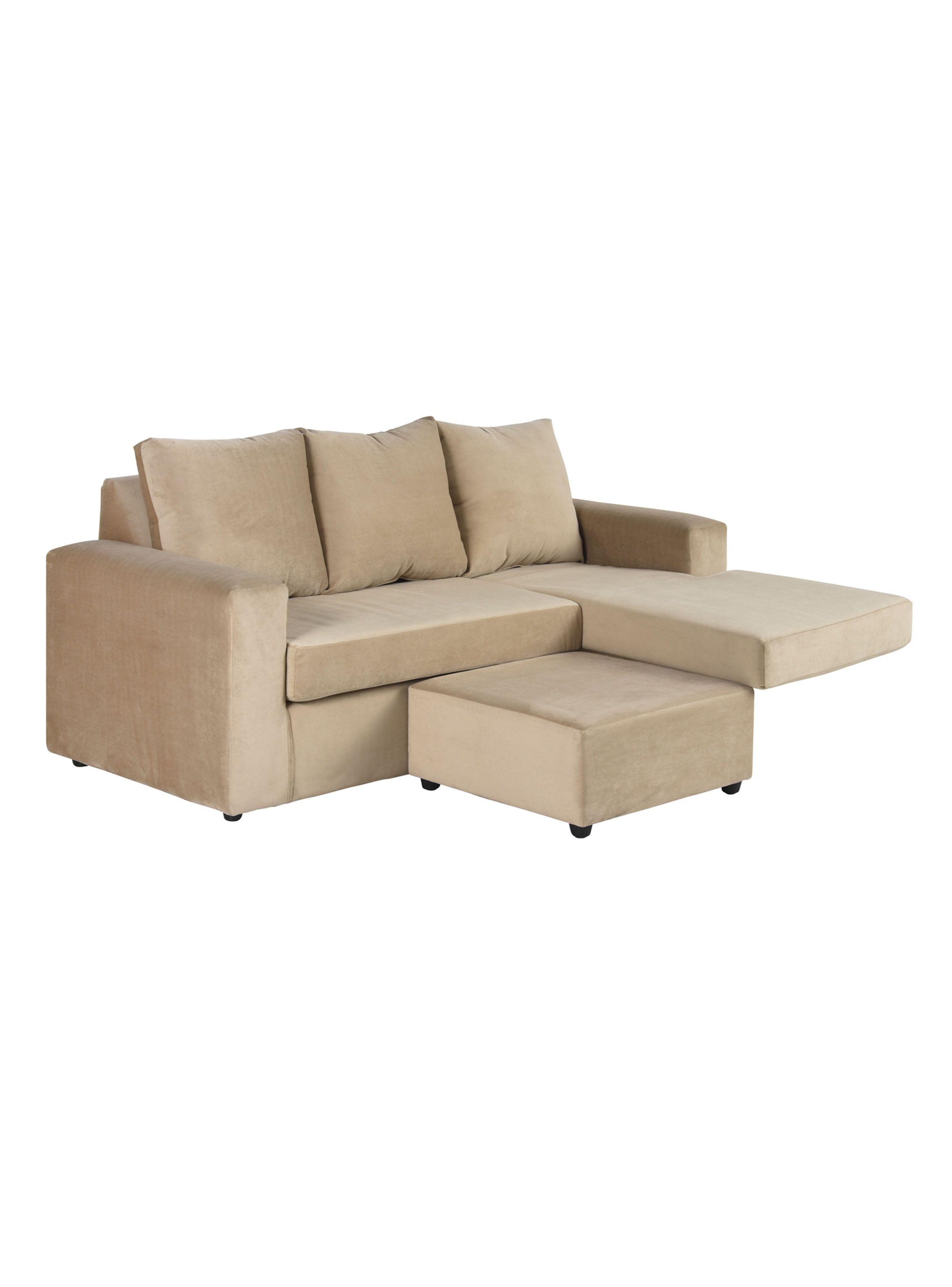 Sofá B-L 3C + 2 Poufs Felpa-3