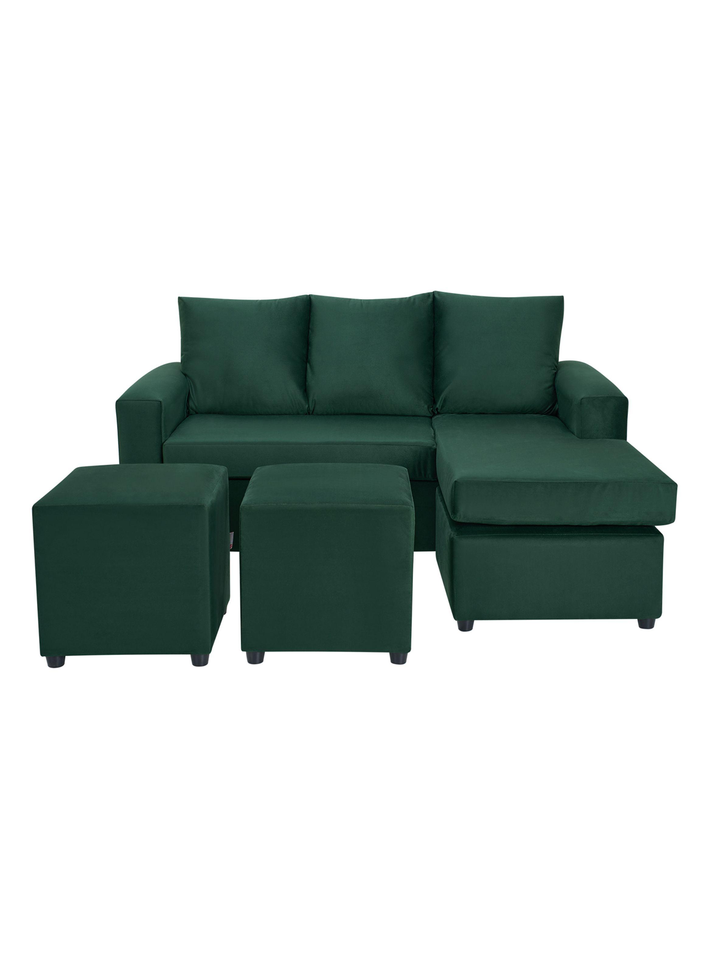 Sofá B-L 3C + 2 Poufs Felpa-0