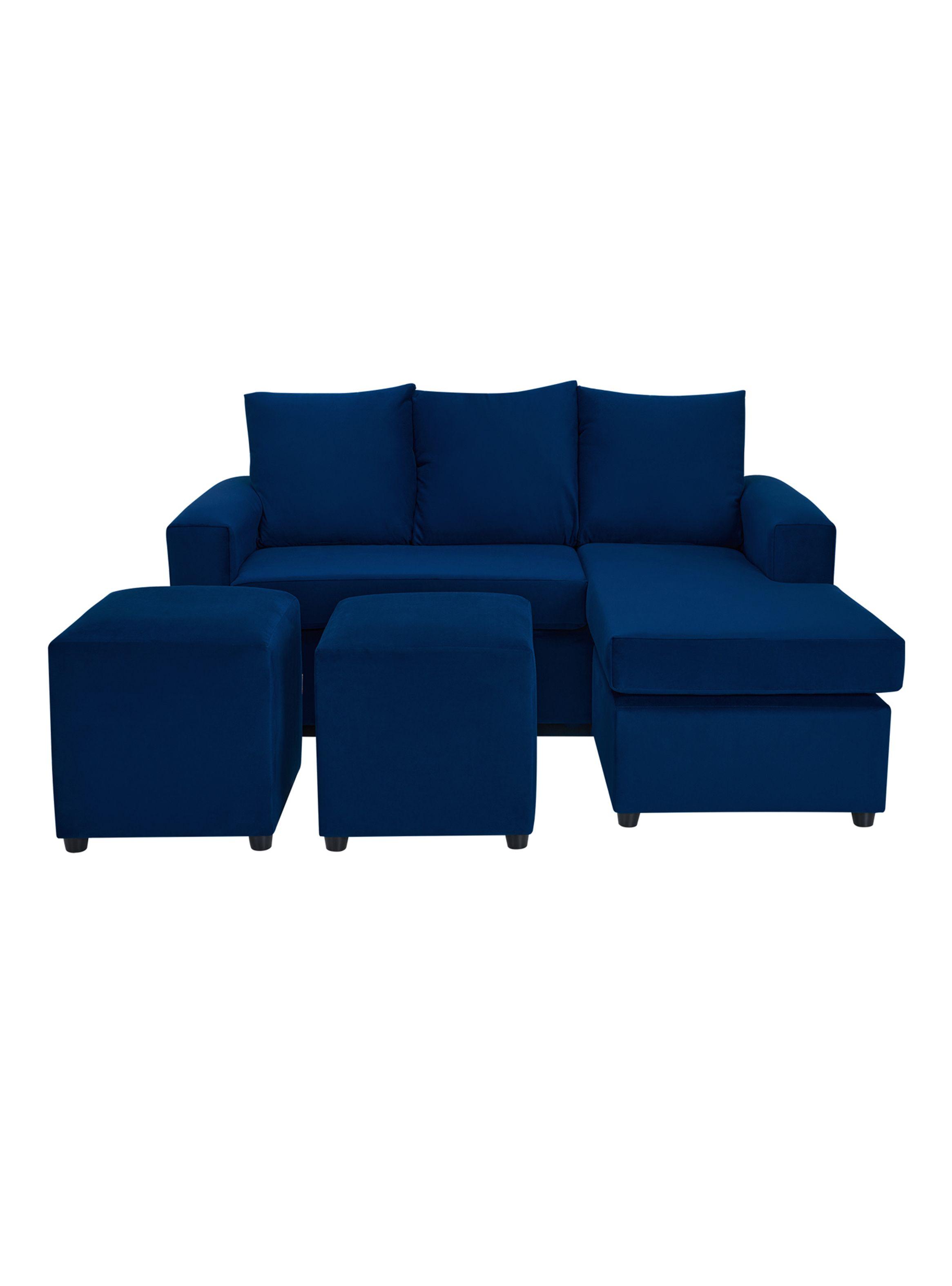 Sofá B-L 3C + 2 Poufs Felpa-0