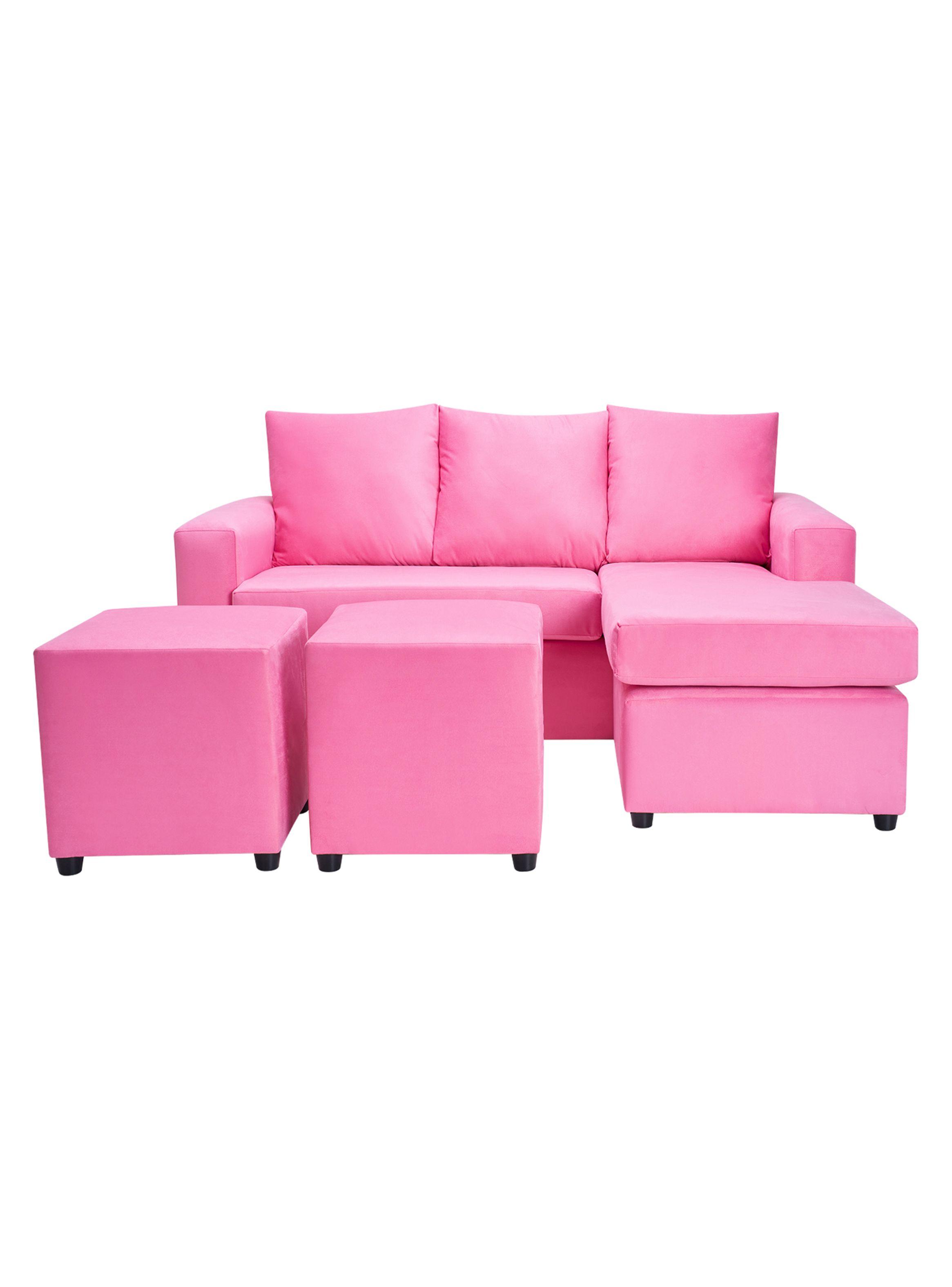 Sofá B-L 3C + 2 Poufs Felpa-0