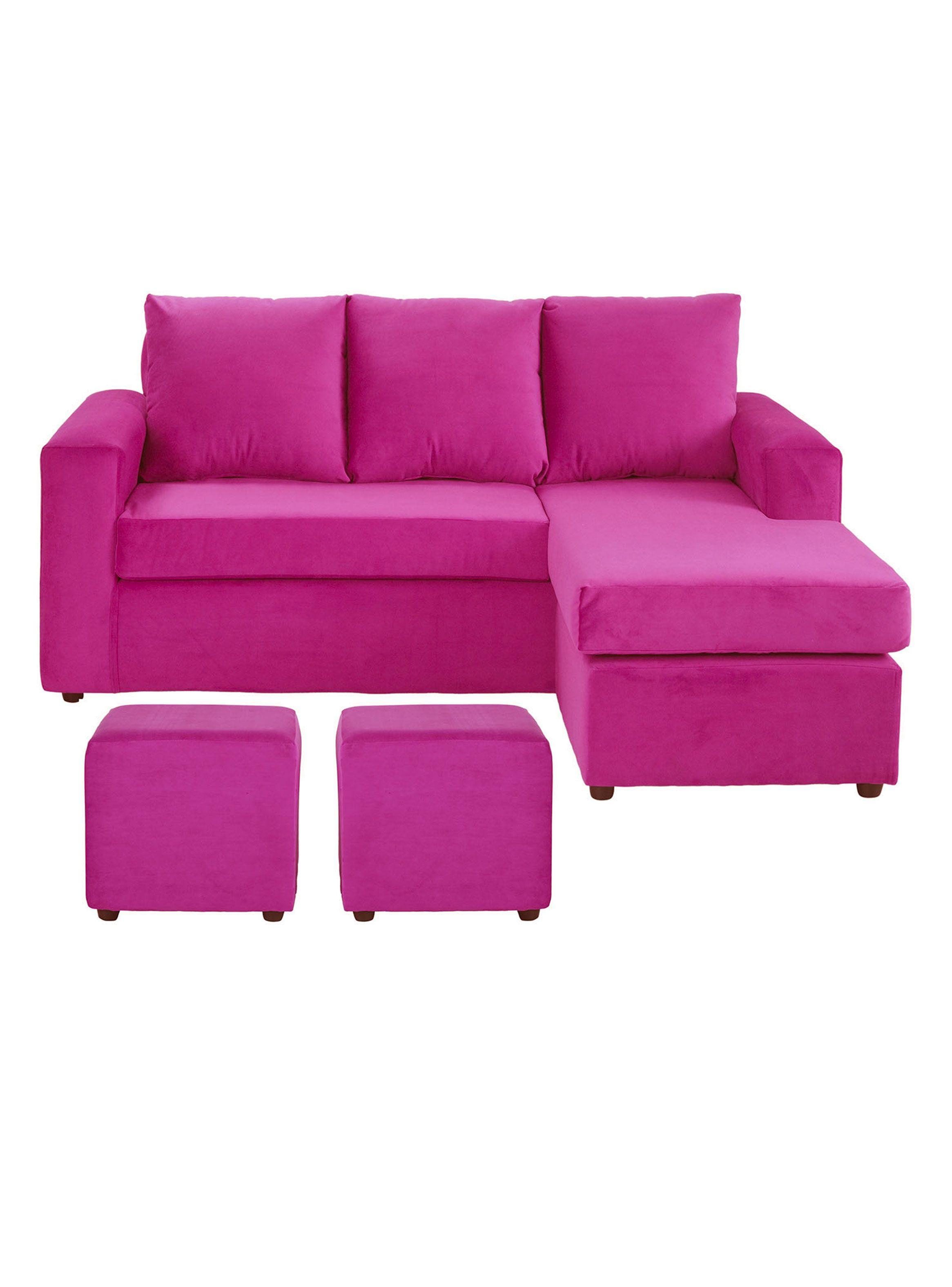 Sofá B-L 3C + 2 Poufs Felpa-0