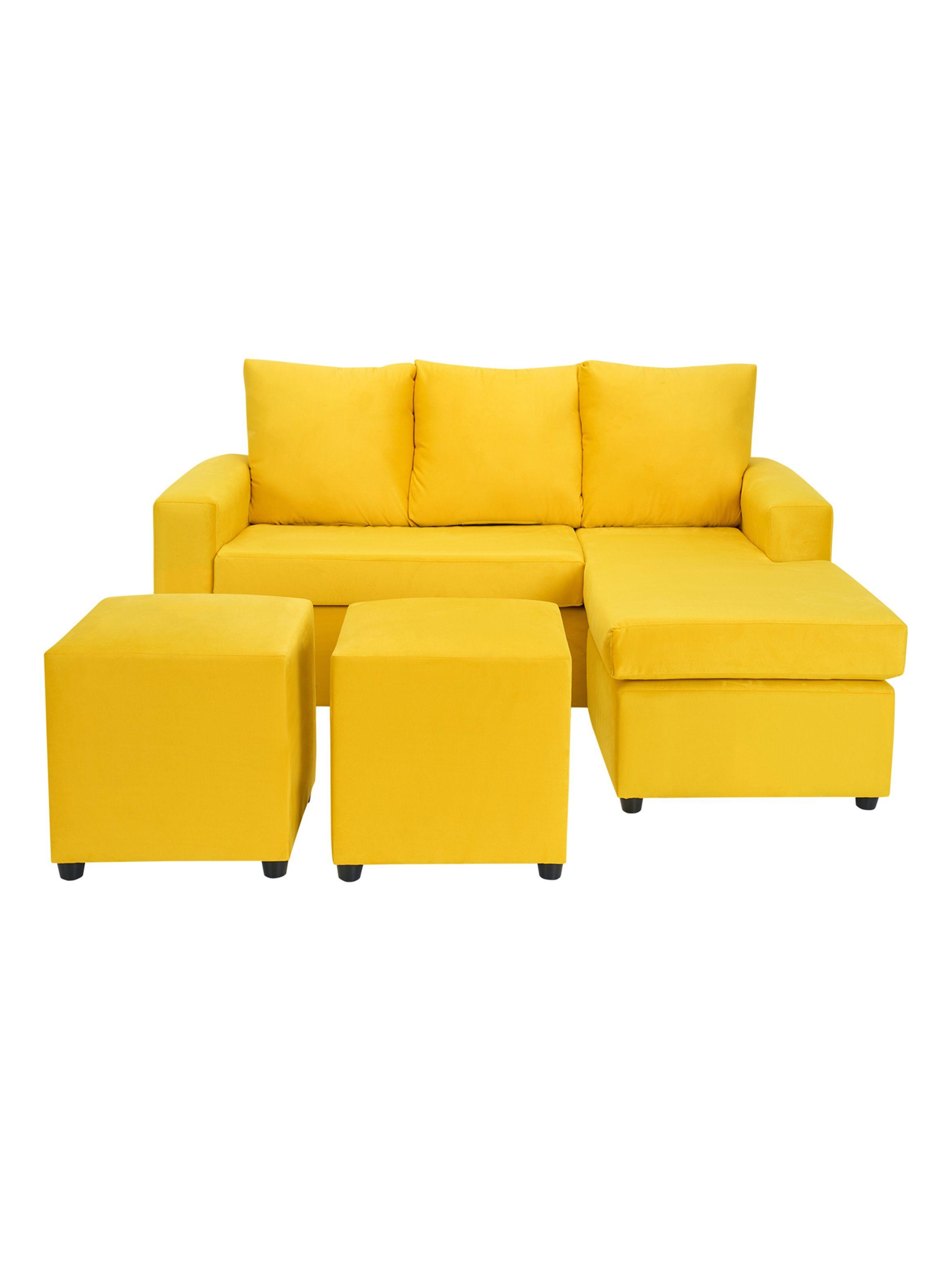 Sofá B-L 3C + 2 Poufs Felpa-0