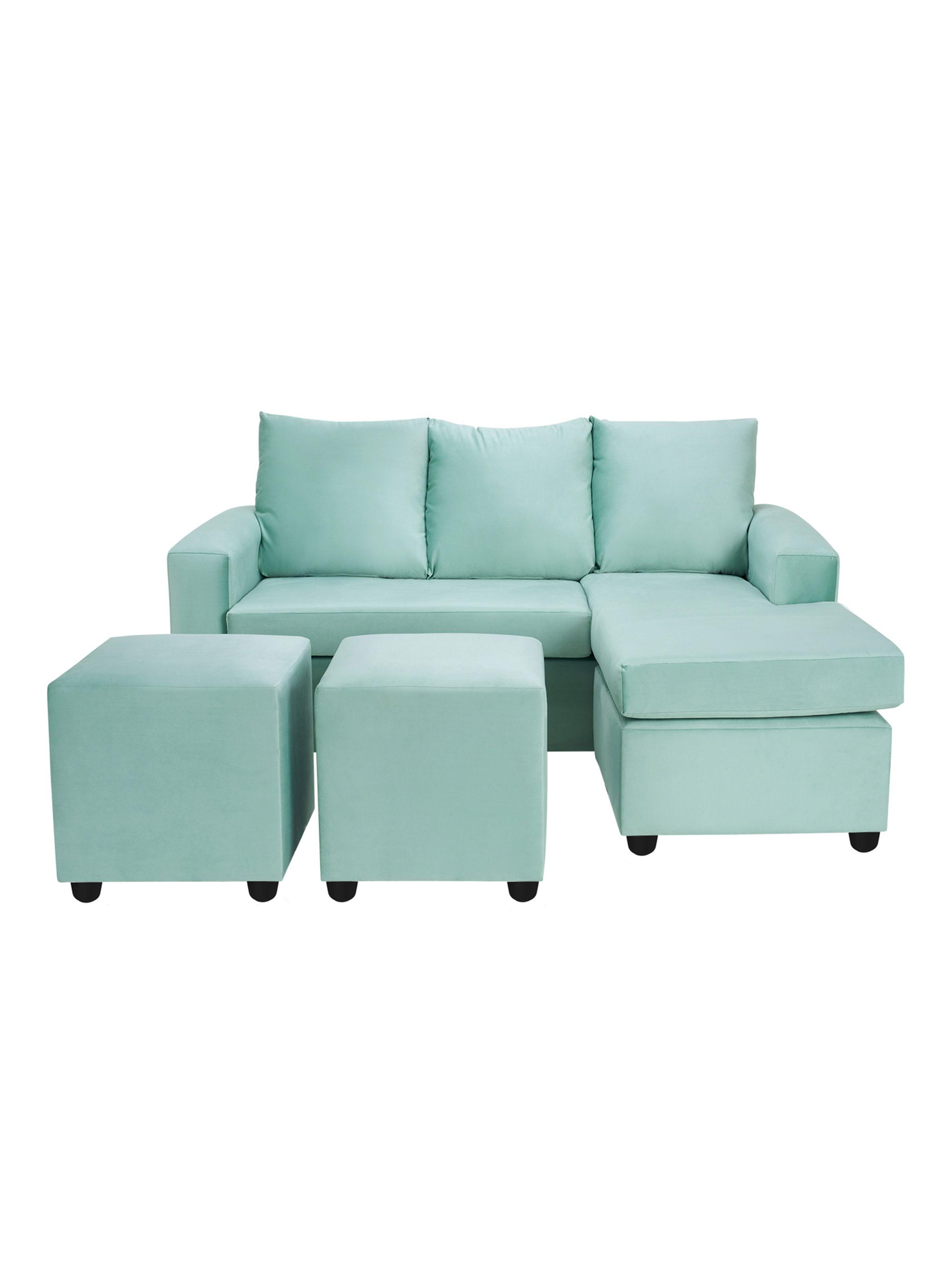 Sofá B-L 3C + 2 Poufs Felpa-0