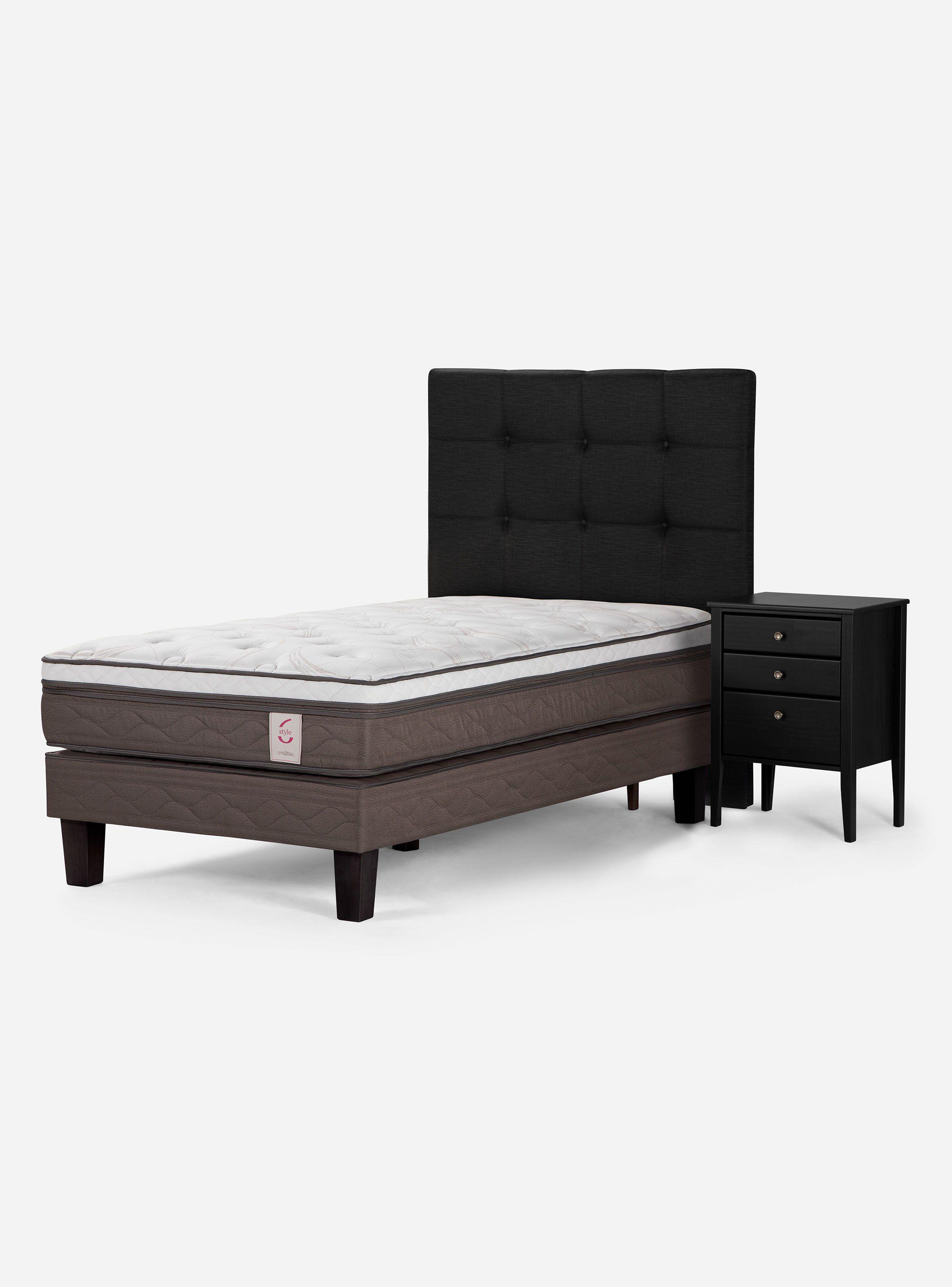 Cama New Style 6 1.5 Plazas Issey Grafito-0