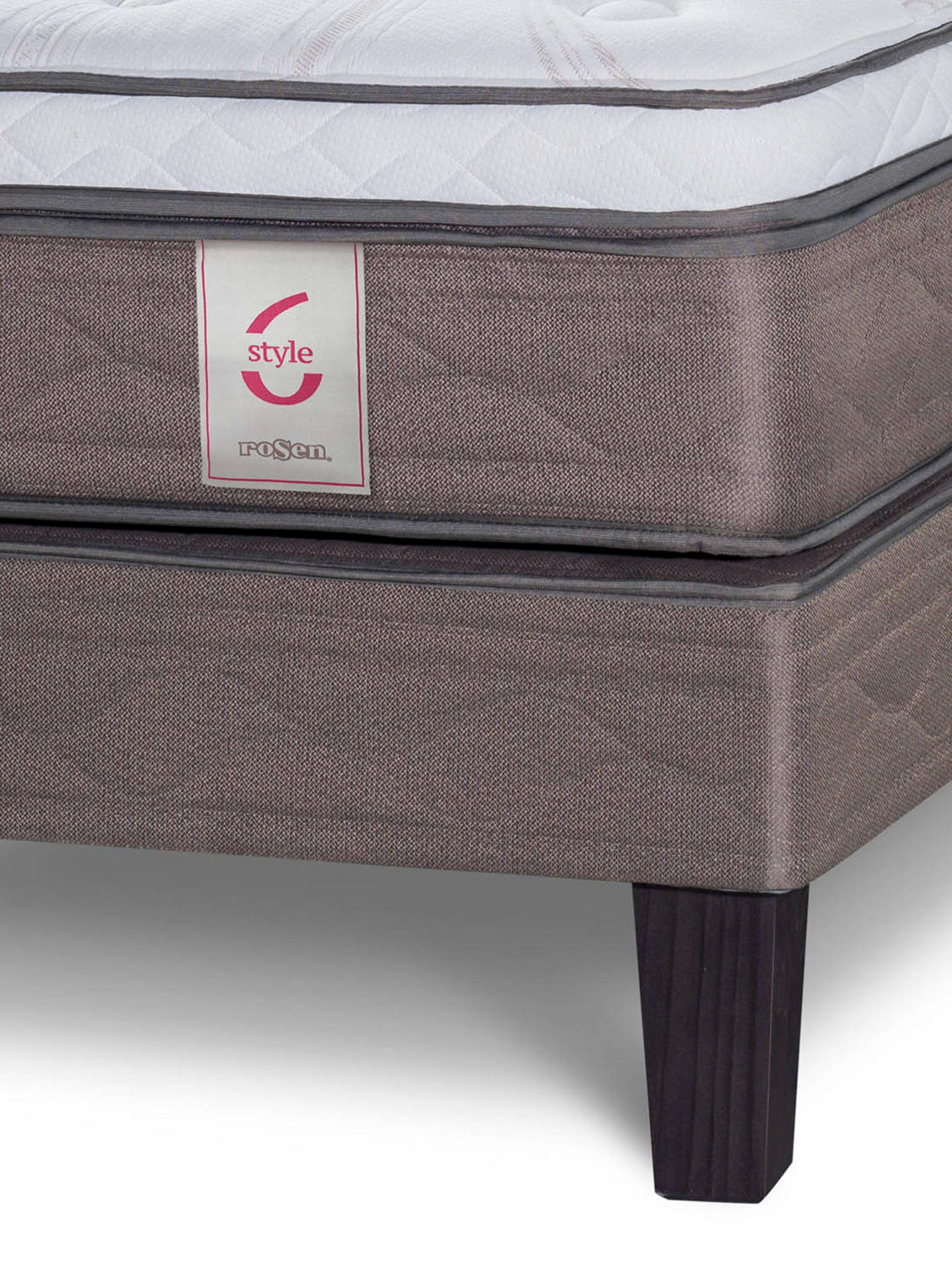 Cama Europea New Style 6 2 Plazas Base Dividida + Set de Muebles Issey Grafito-5