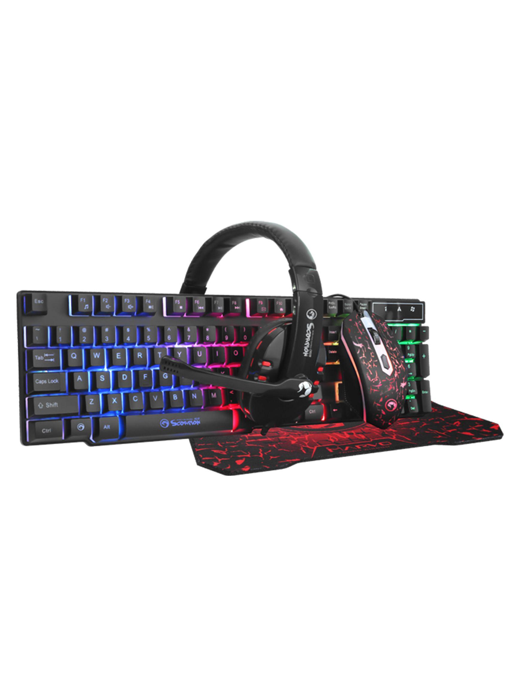 Kit Marvo Gamer Teclado + Mouse+ Fono + Mouse Pad CM370-0