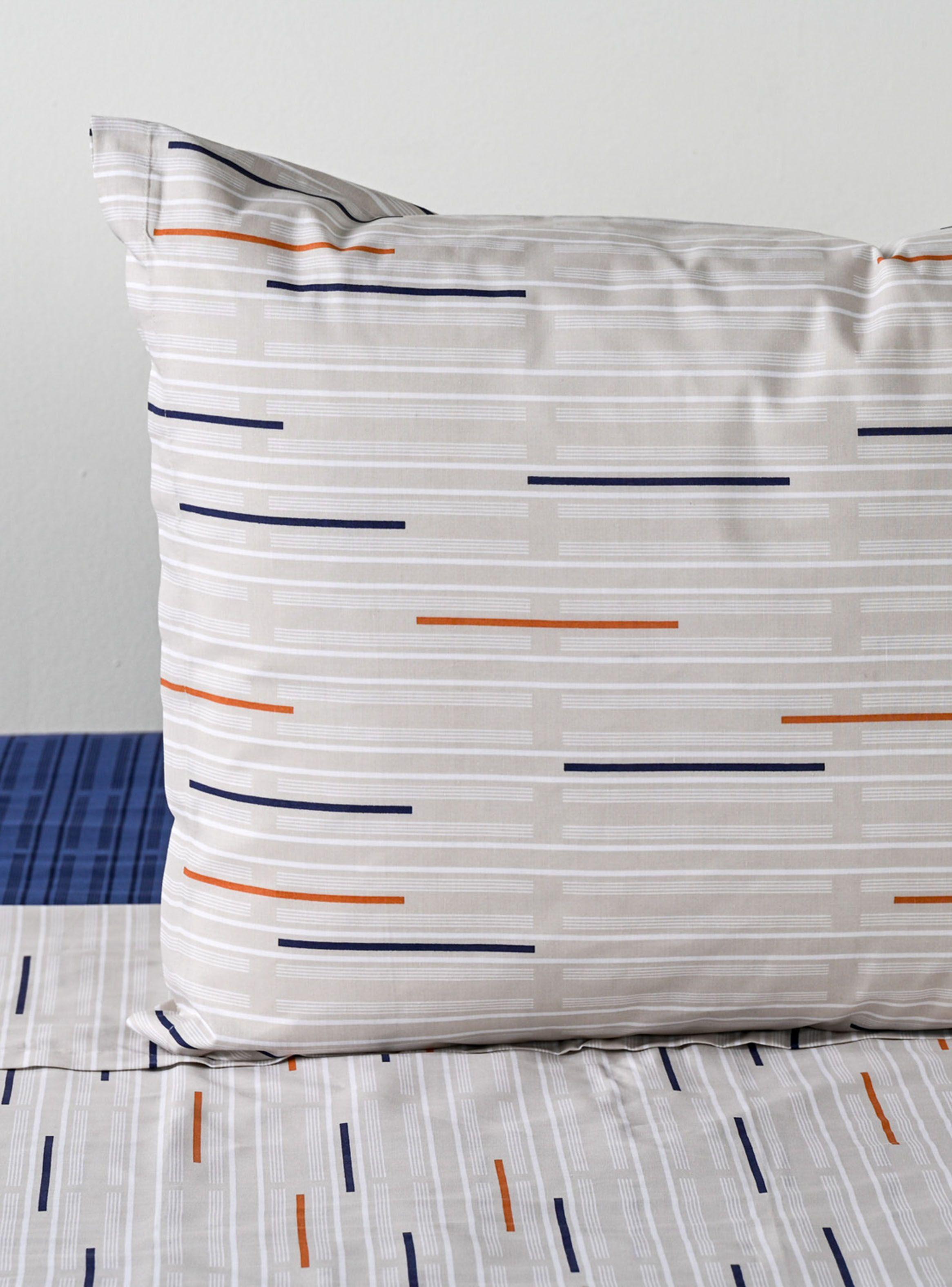 Sábanas Trazos 1 Plaza 144 Hilos Beige-1