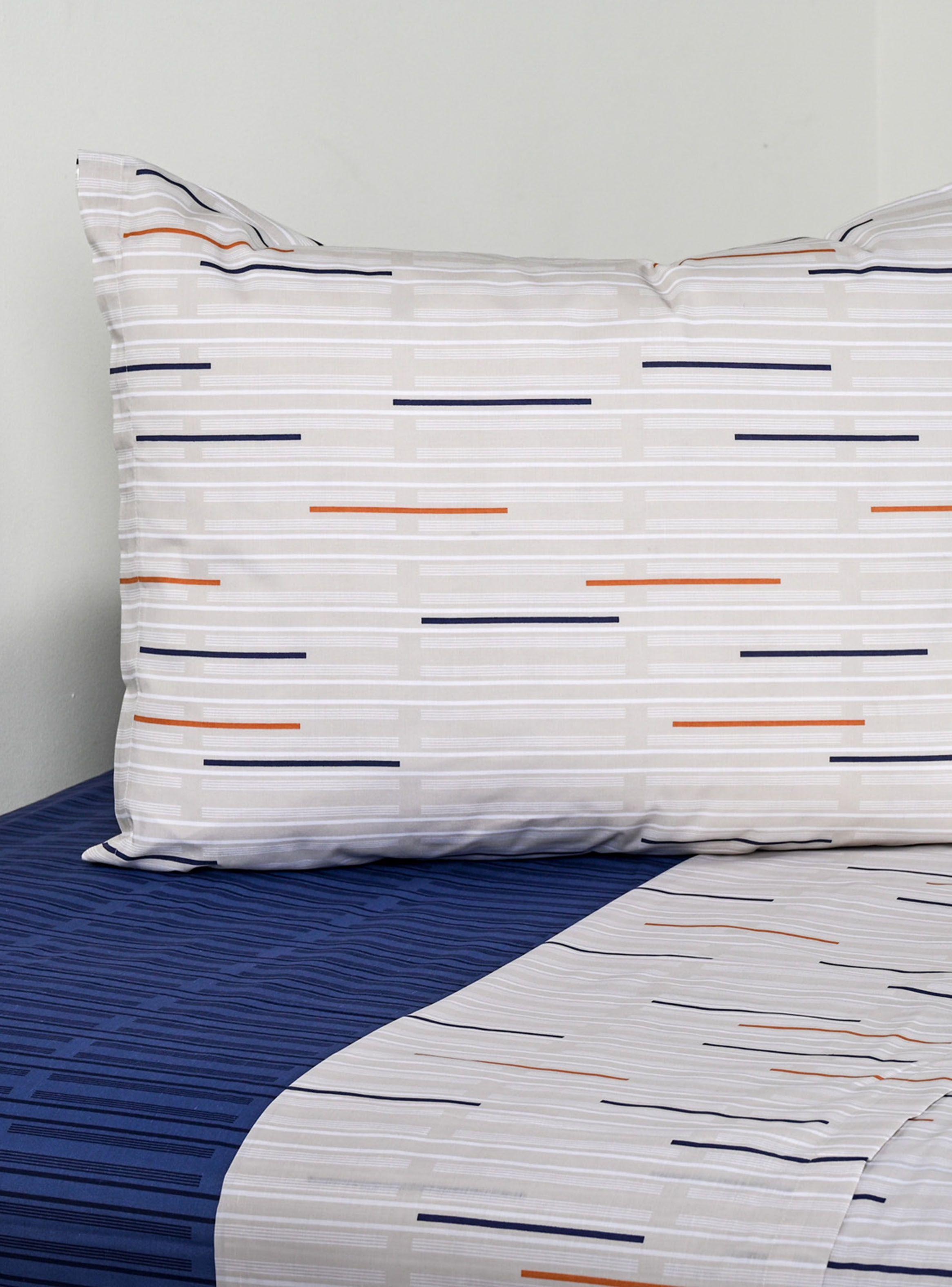 Sábanas Trazos 1 Plaza 144 Hilos Beige-0