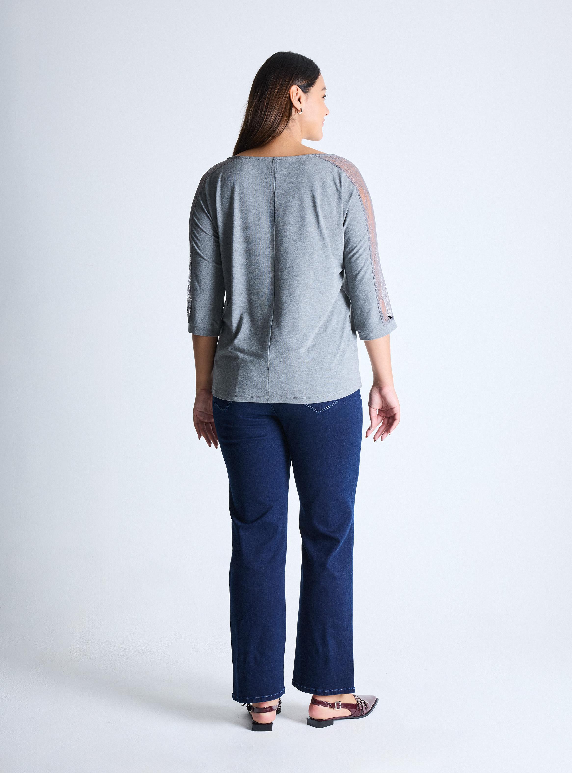 Jeans Bootcut Doble Botón Bolsillo Parche Curvy-5