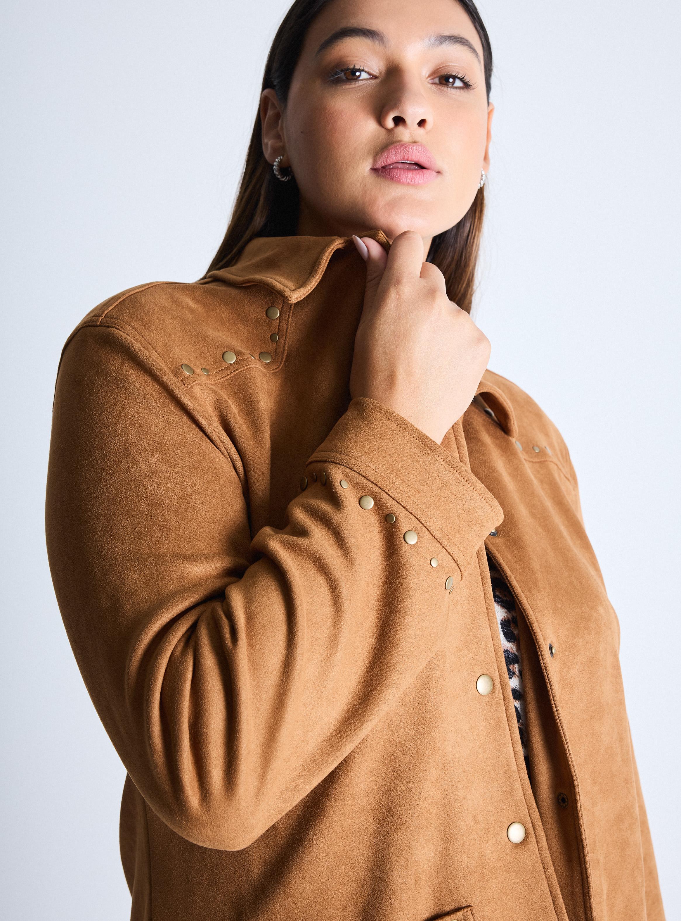 Chaqueta Sobre Camisa Gamuza Western Curvy-3
