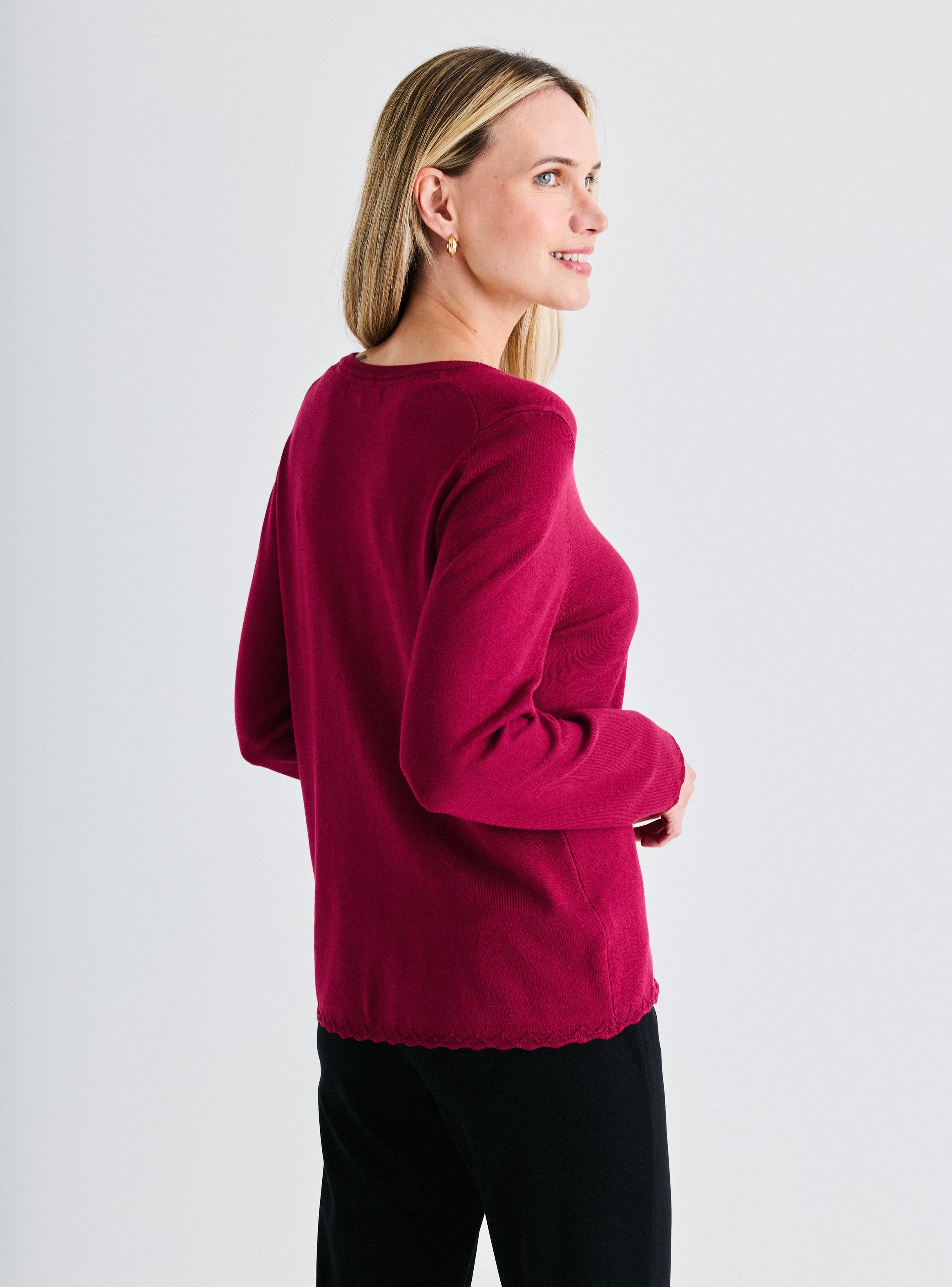 Sweater Crochet en Puño y Basta con Botones Metálicos-1