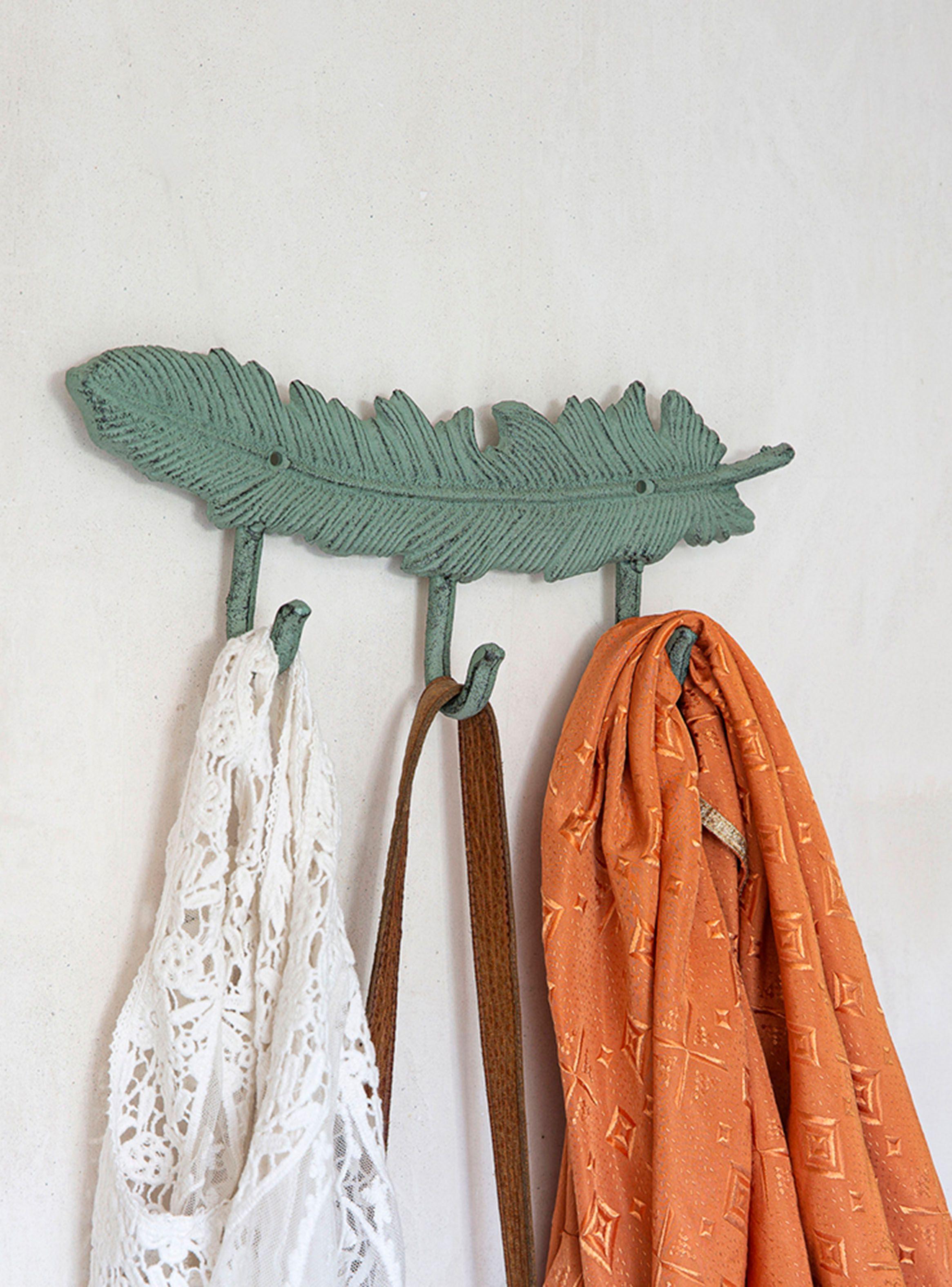 Colgador Pluma 3 Ganchos Turquesa-1