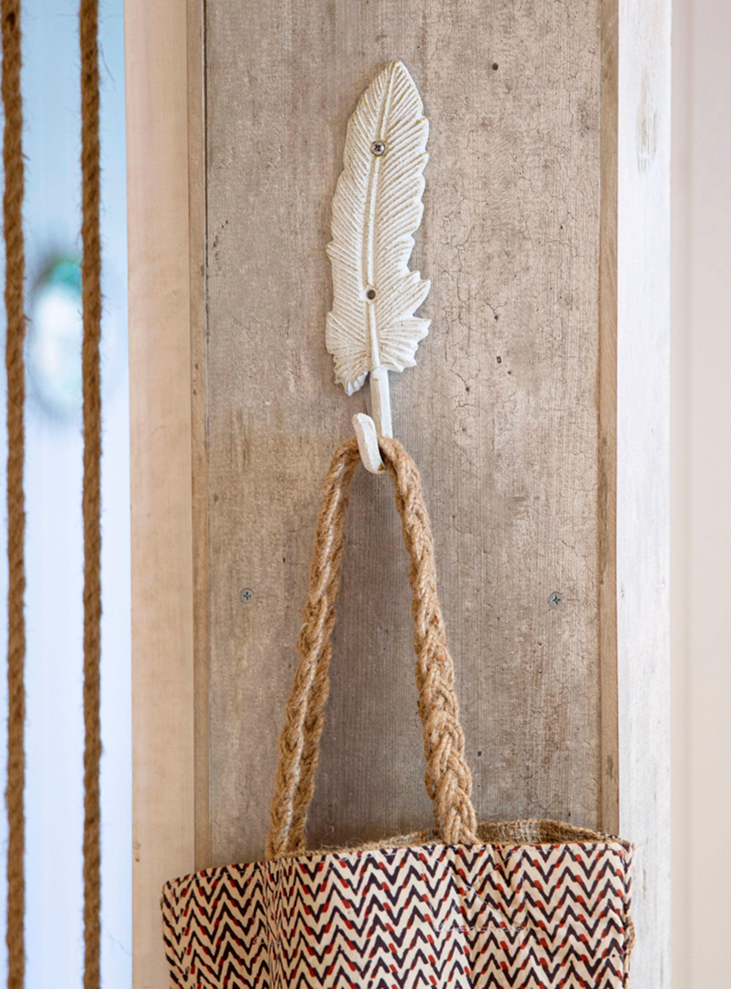 Colgador Kelim Pluma Perchero Blanco-1