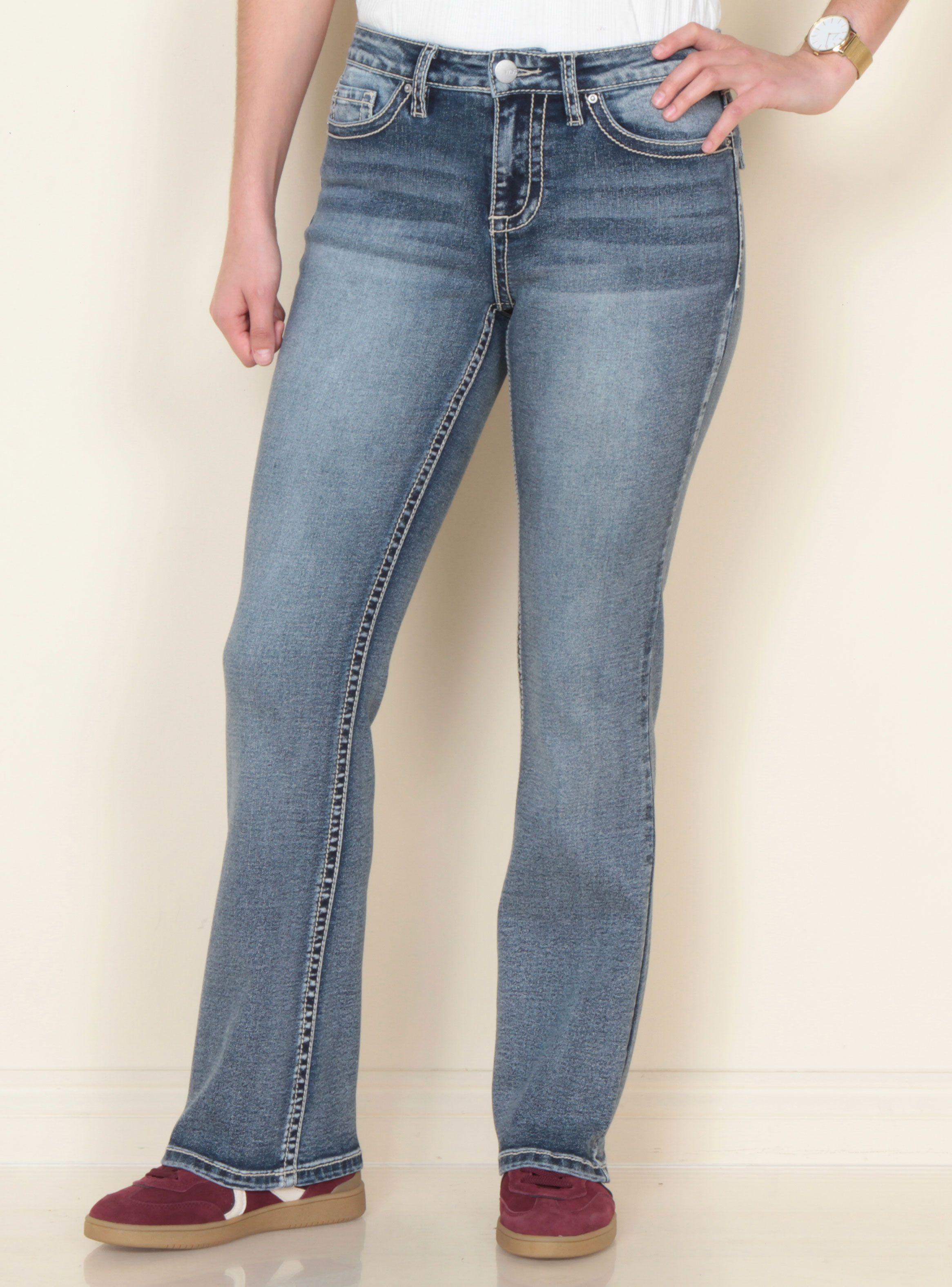 Jeans Recto Tiro Medio Pretina-0