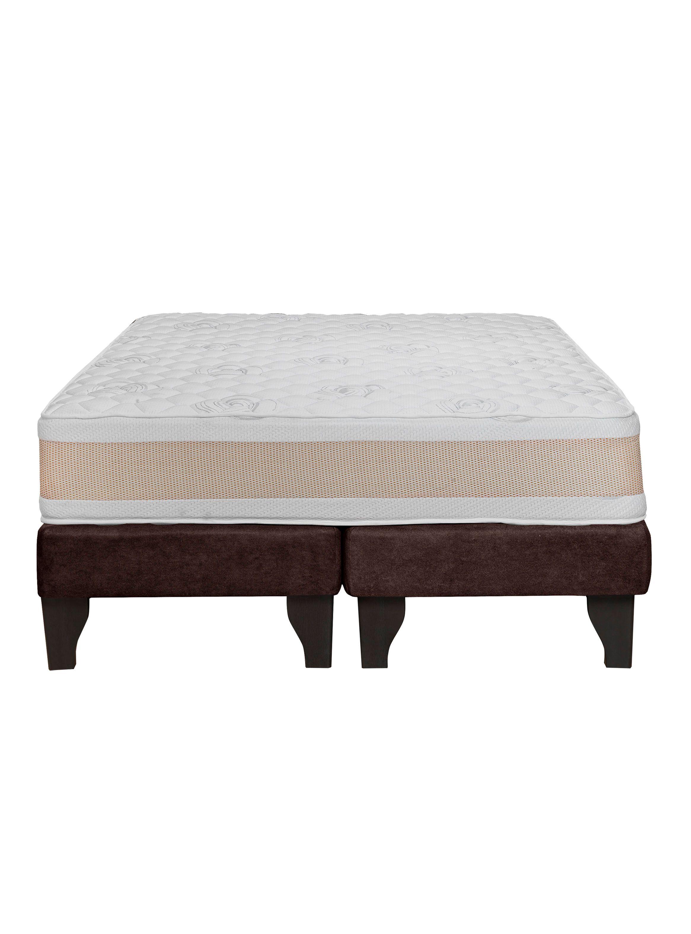 Colchón Premium + Base 2 Plazas Chocolate Monza-1