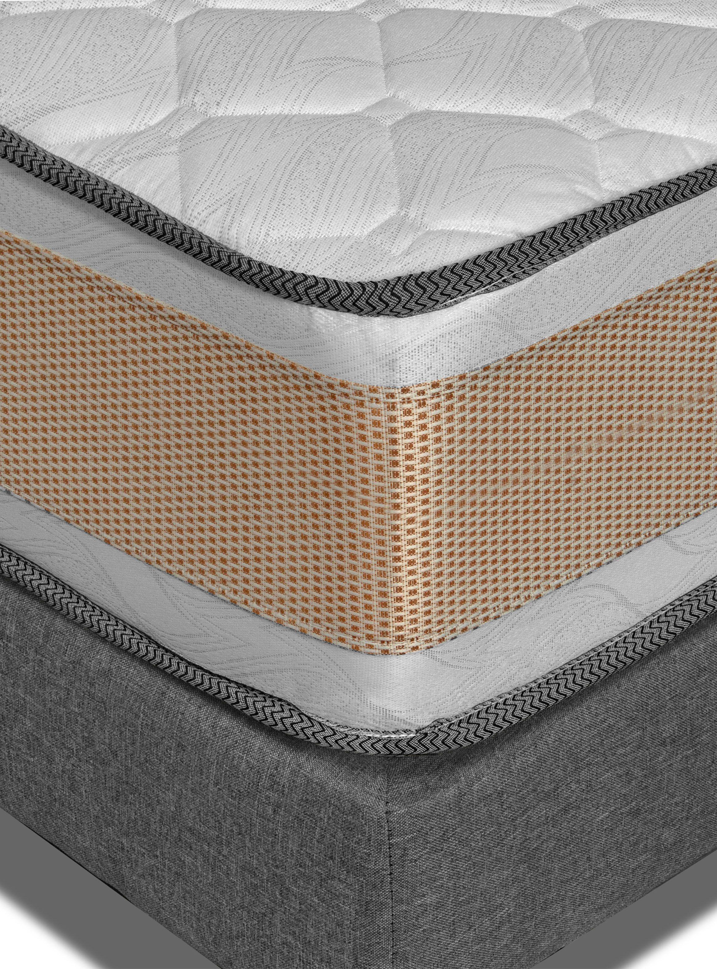 Colchón Premium + Respaldo + Base 1.5 Plazas Gris Monza-4