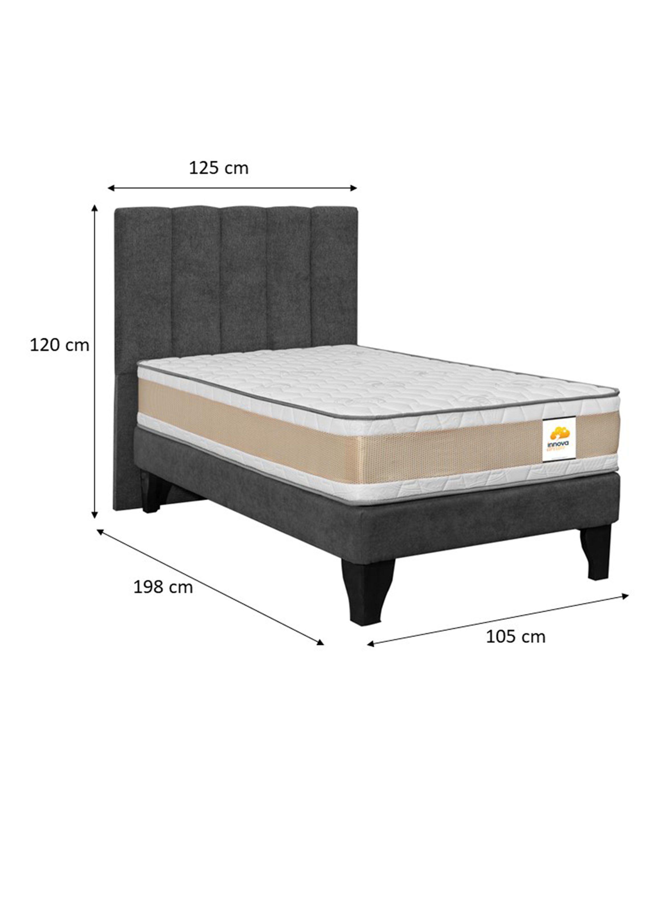 Colchón Premium + Respaldo + Base 1.5 Plazas Chocolate Monza-1