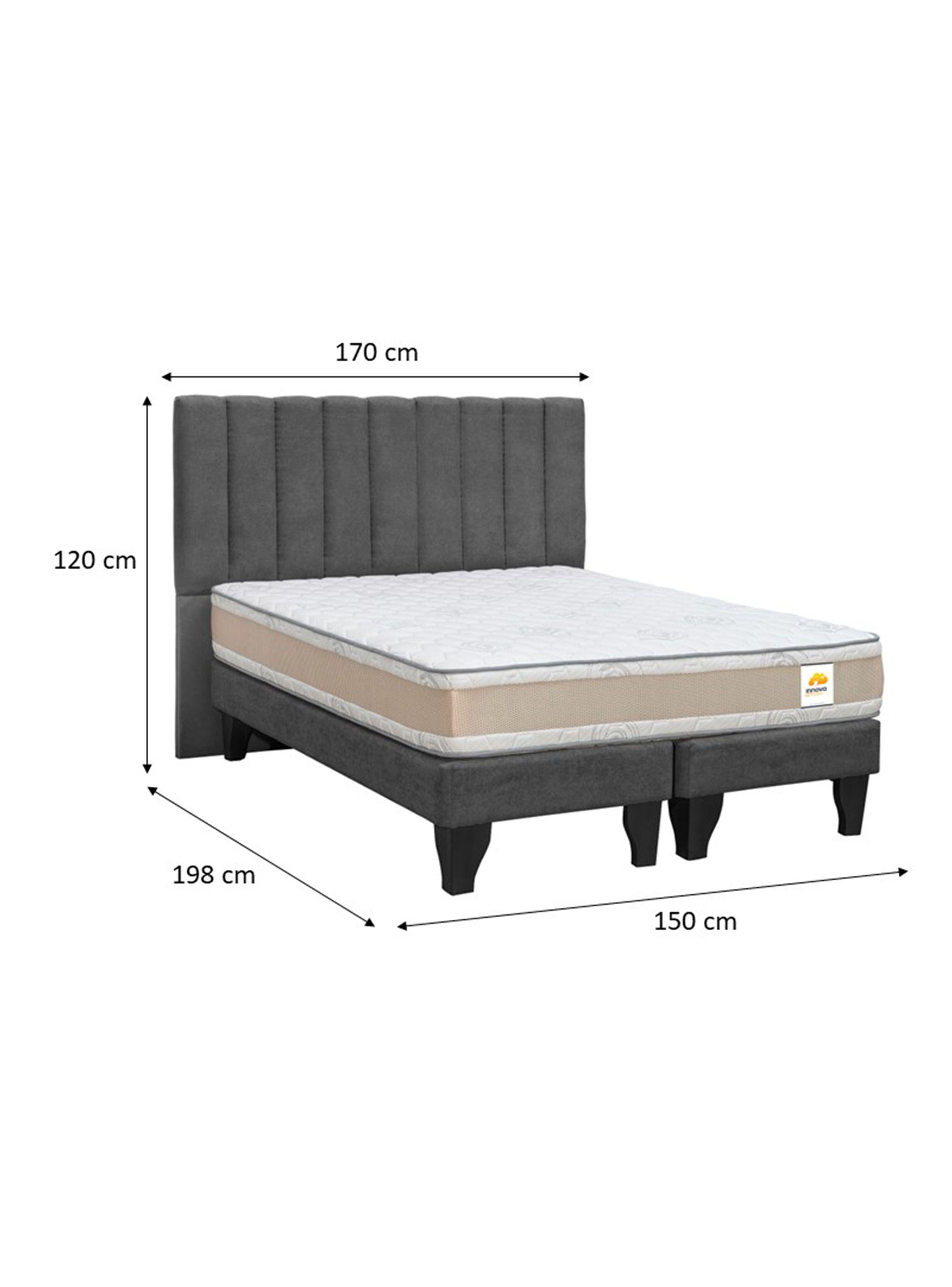 Colchón Premium + Respaldo + Base 2 Plazas Beige Monza-1