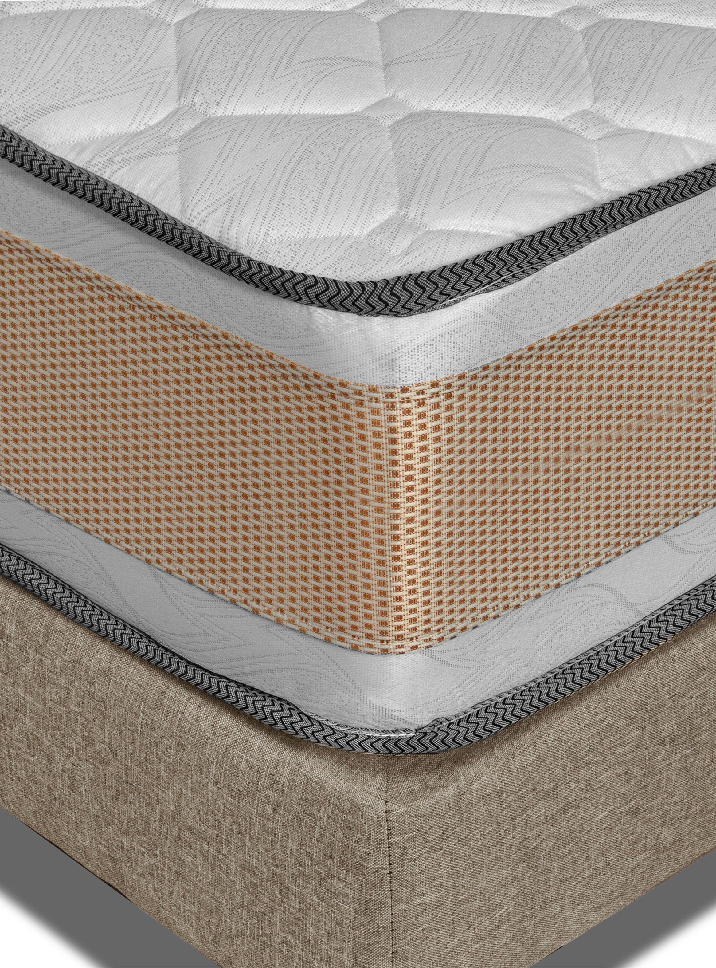 Colchón Premium + Respaldo + Base 2 Plazas Beige Monza-4