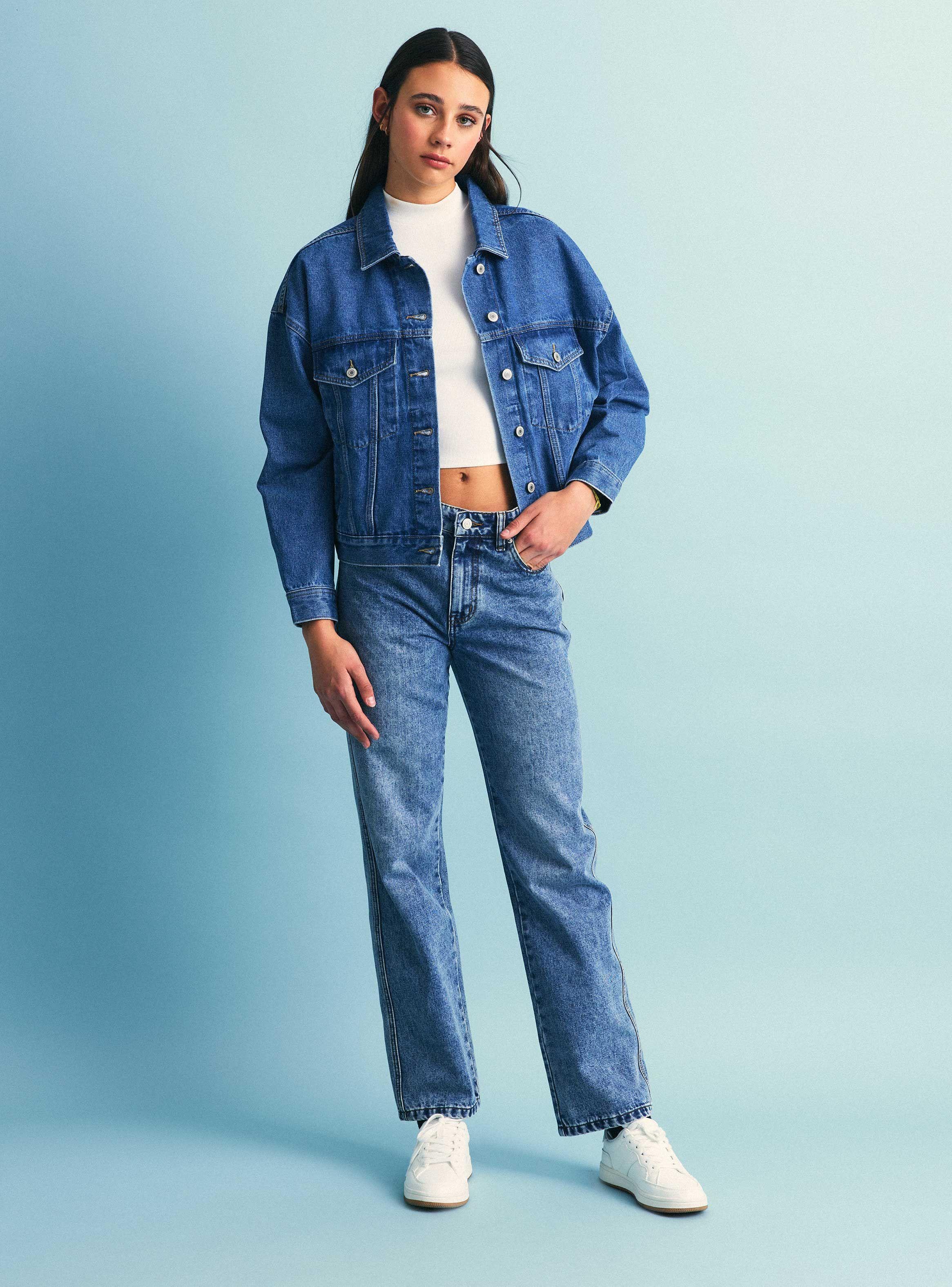 Chaqueta Denim Oversized con Roturas-4
