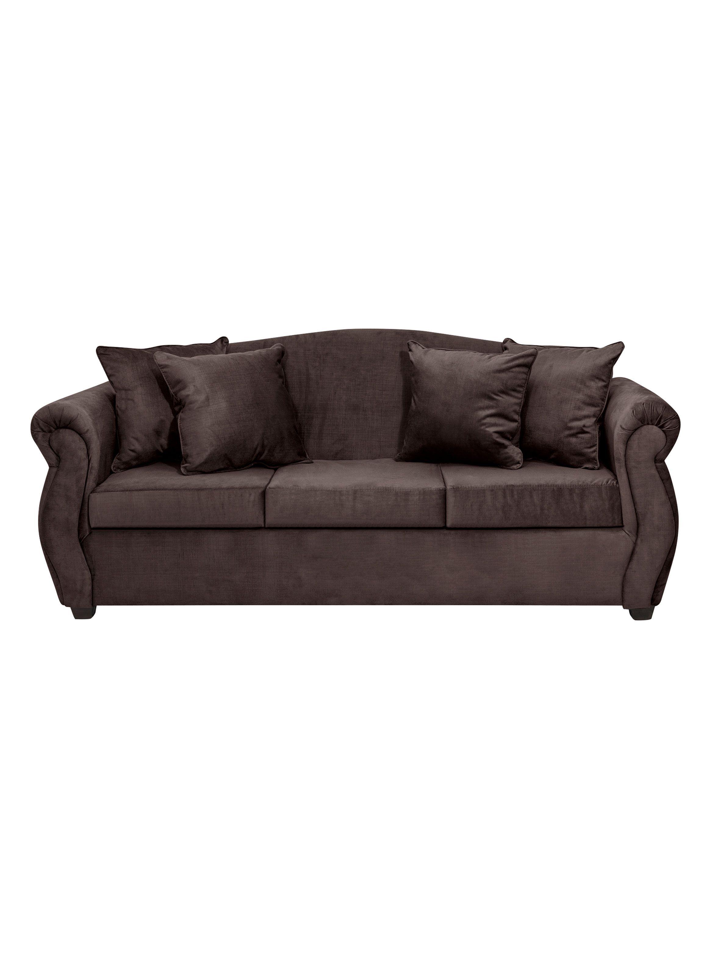 Sofá Violeta Felpa Gris 3 Cuerpos-0