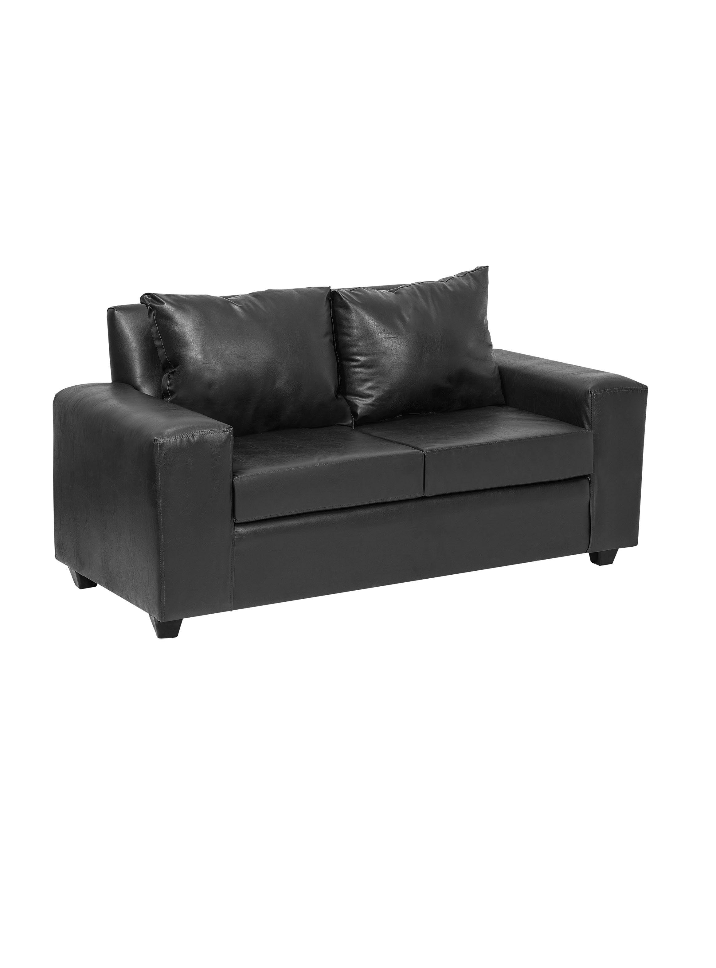 Sofá Kahlo PU Negro 2 Cuerpos-2