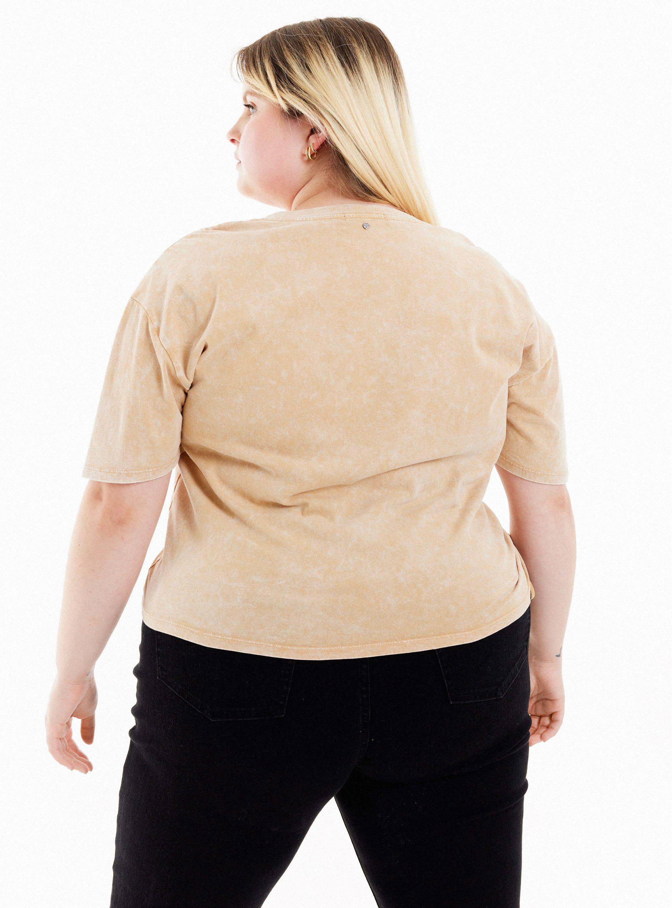 Polera Lavada con Recogido en Costado-1