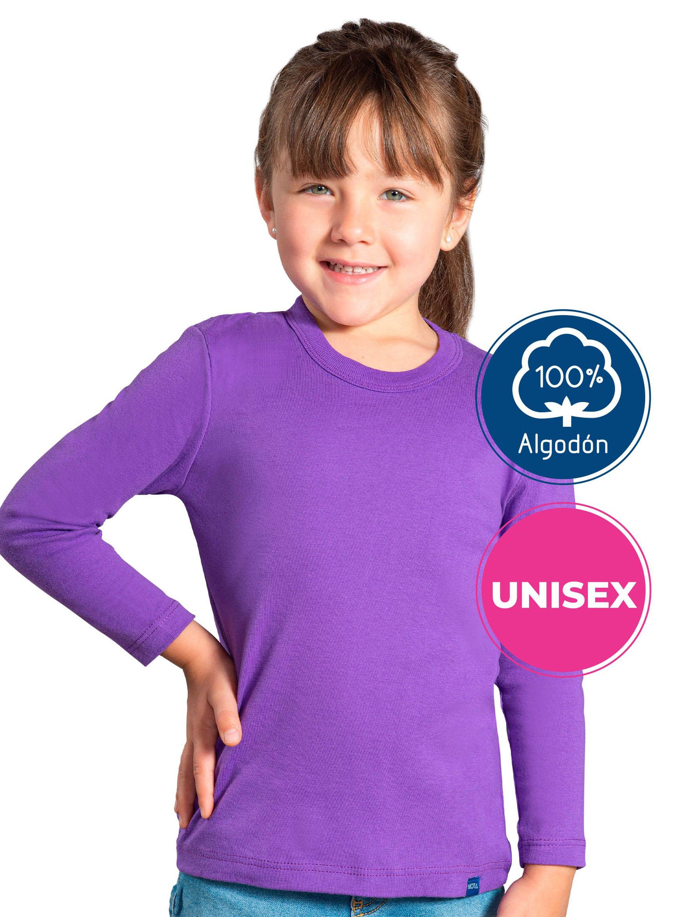 Camiseta Mota Lisa Manga Larga Infantil Mota-0