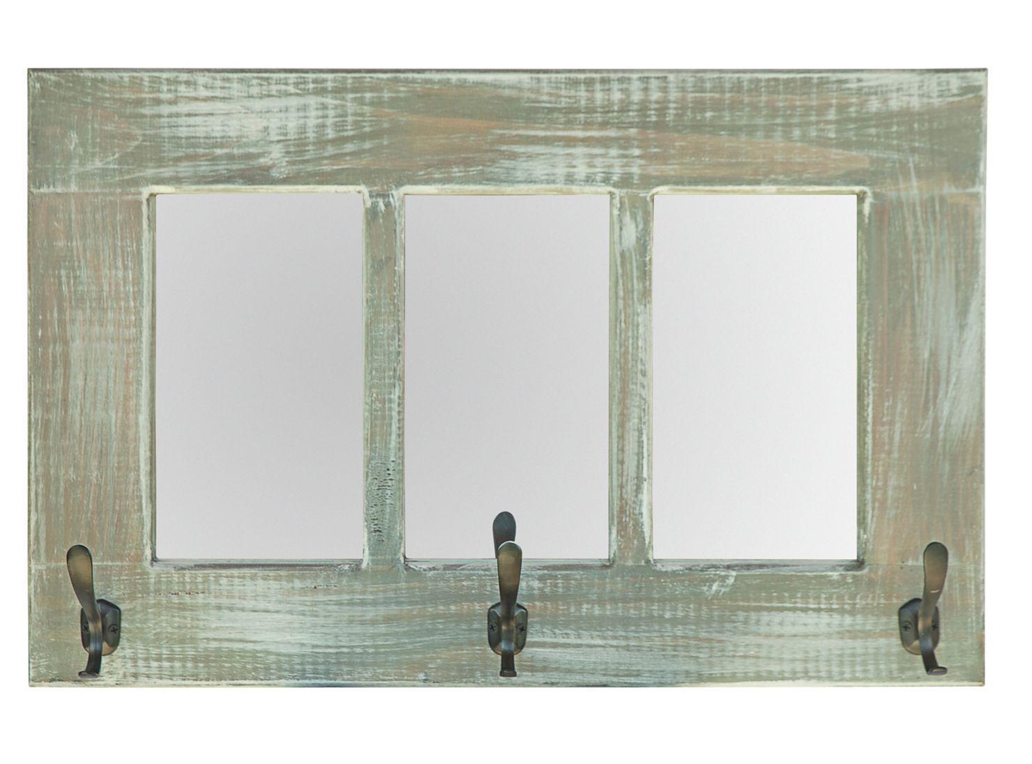 Espejo Ventana Perchero Lanalhue Gris 70 x 45 cm-0
