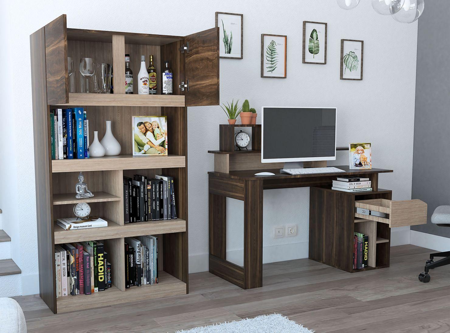 Escritorio Office 9 + Librero TuHome-2