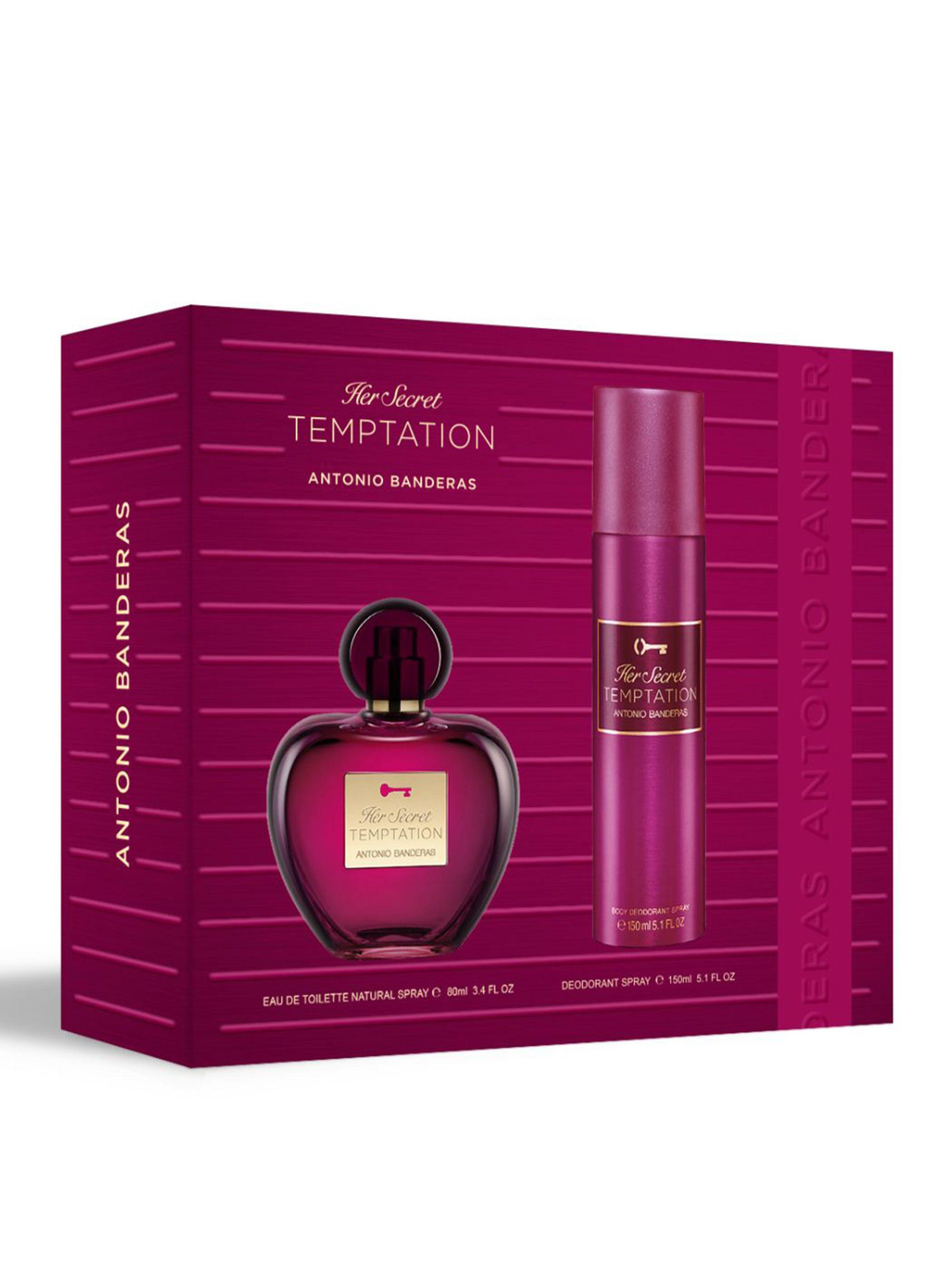 Set Perfume Her Secret Temptation Banderas EDT Mujer 80ml + Desodorante 150ml-0