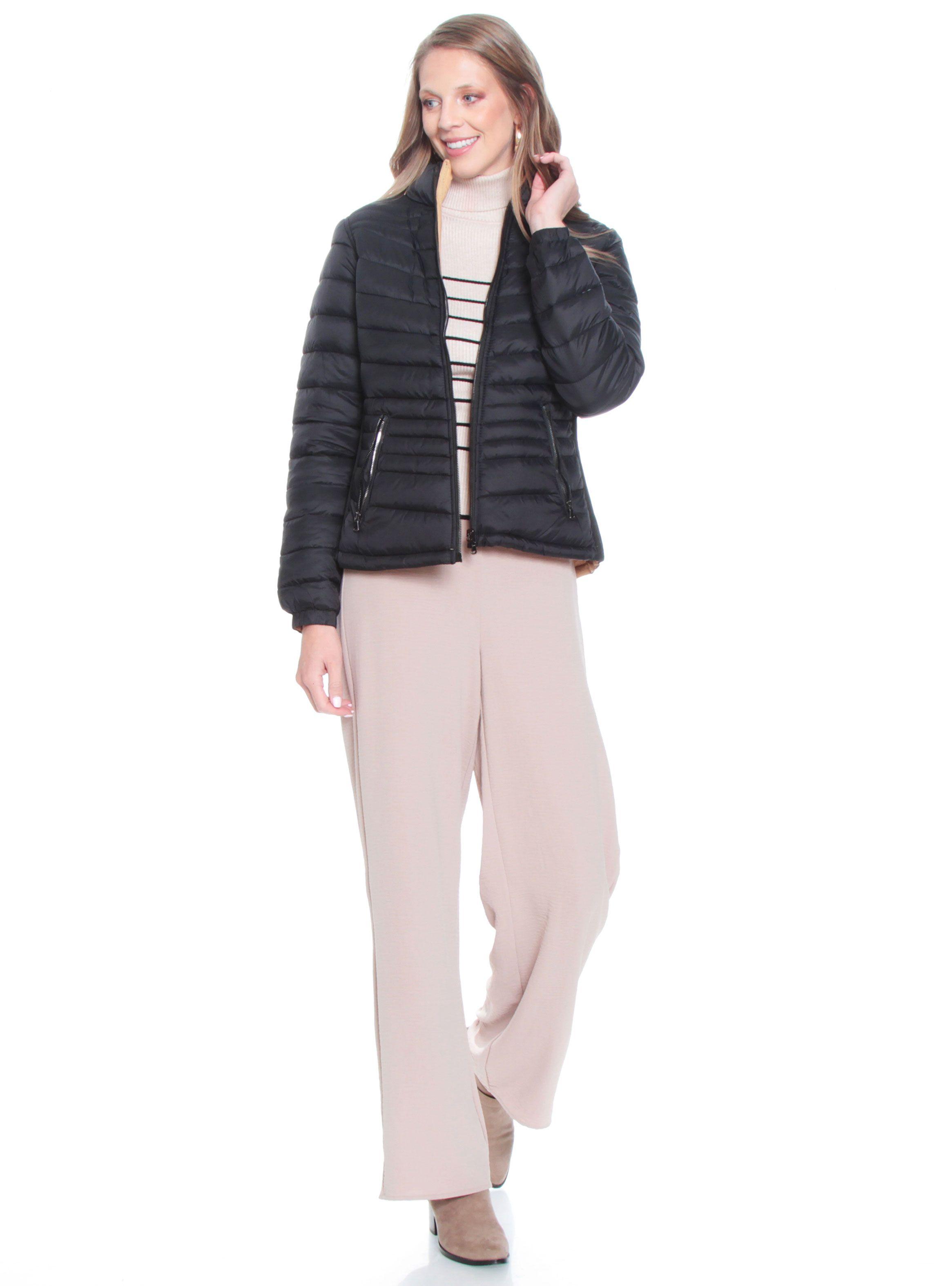 Parka Manga Larga Sólida Reversible-3