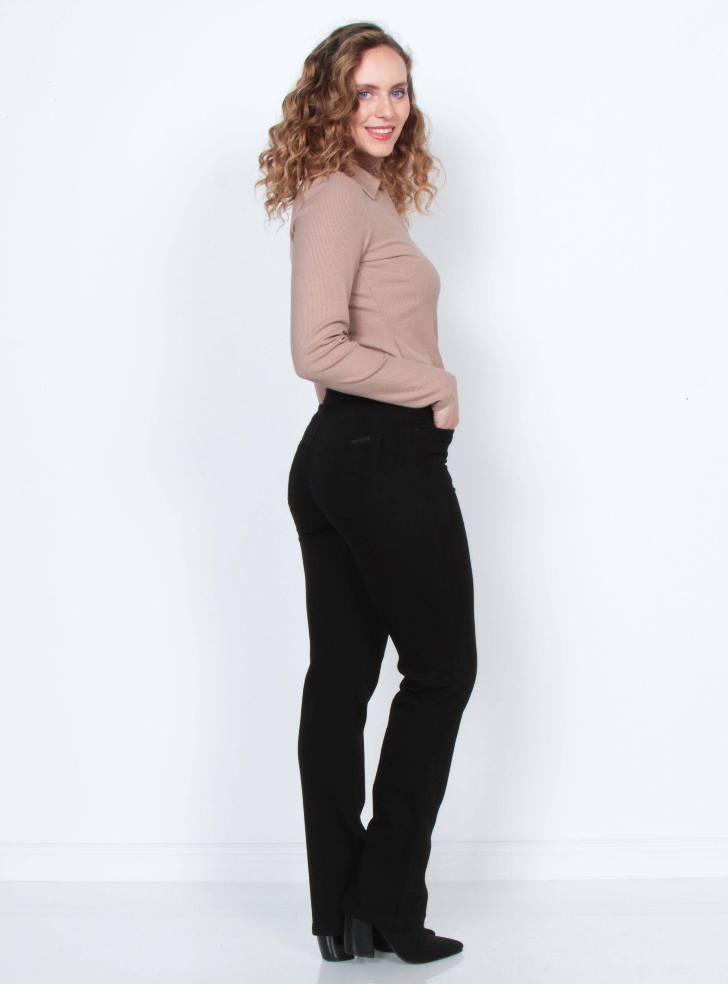 Jeans Recto Tiro Alto Pretina Diseño Regular Fit-4
