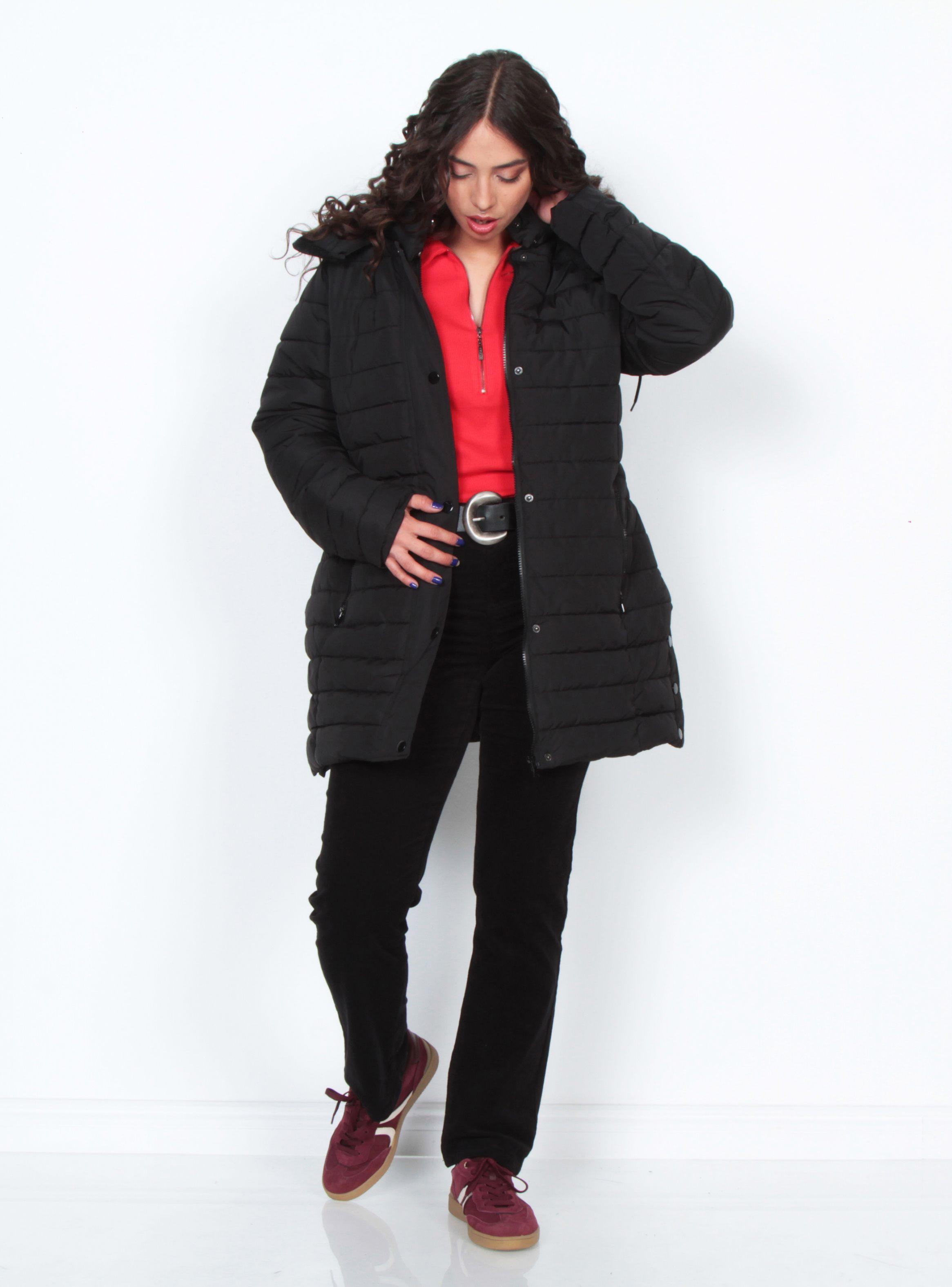 Parka Larga Manga Larga con Capucha-3