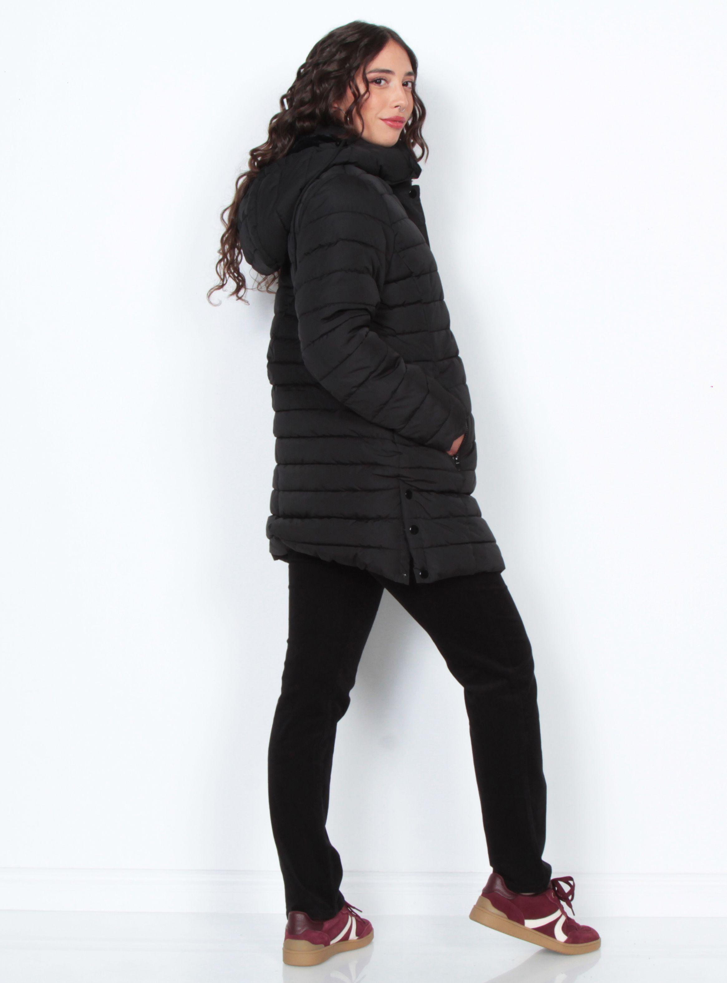 Parka Larga Manga Larga con Capucha-4