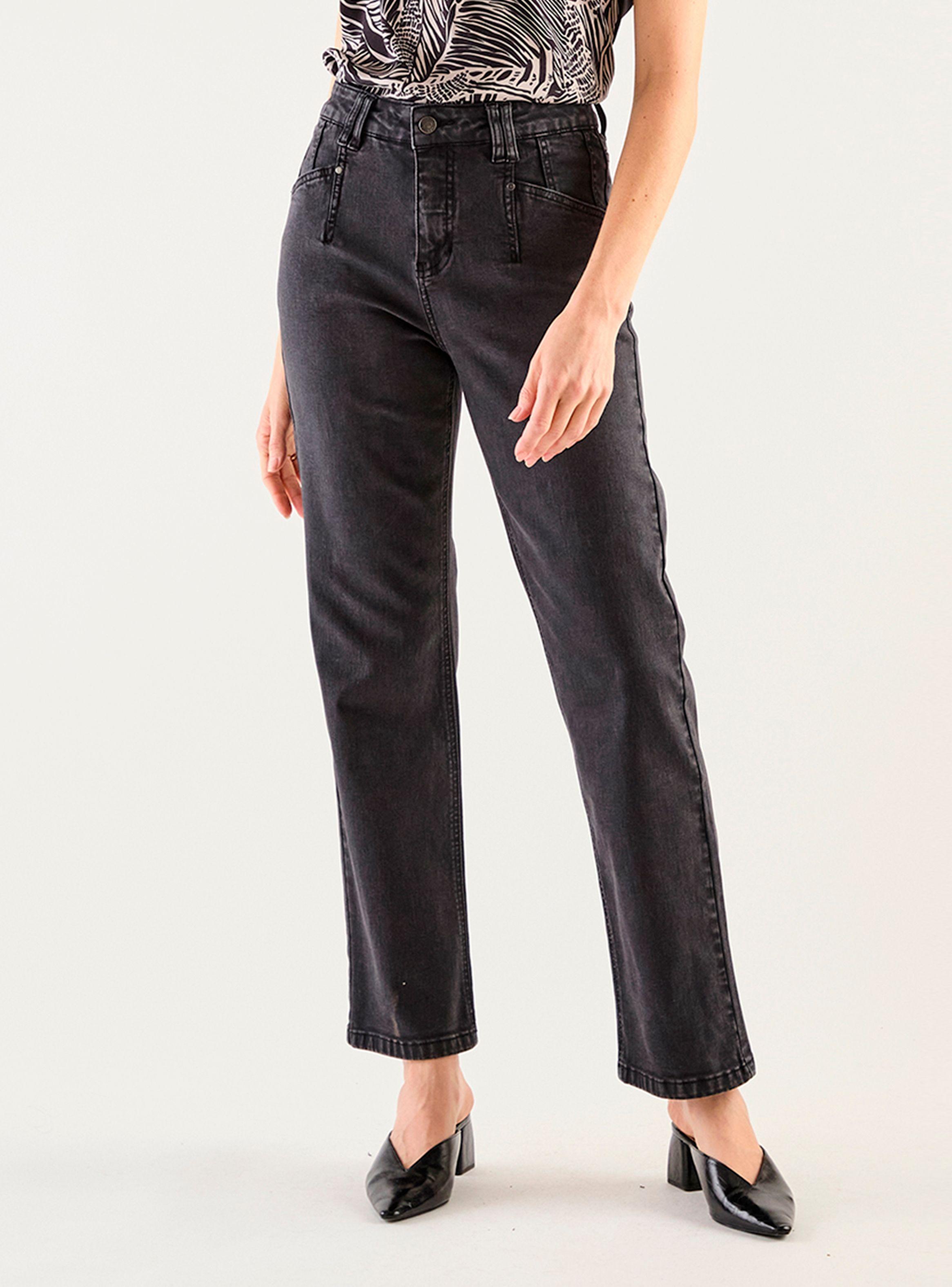 Jeans Liso de Tiro Alto Regular Fit-0