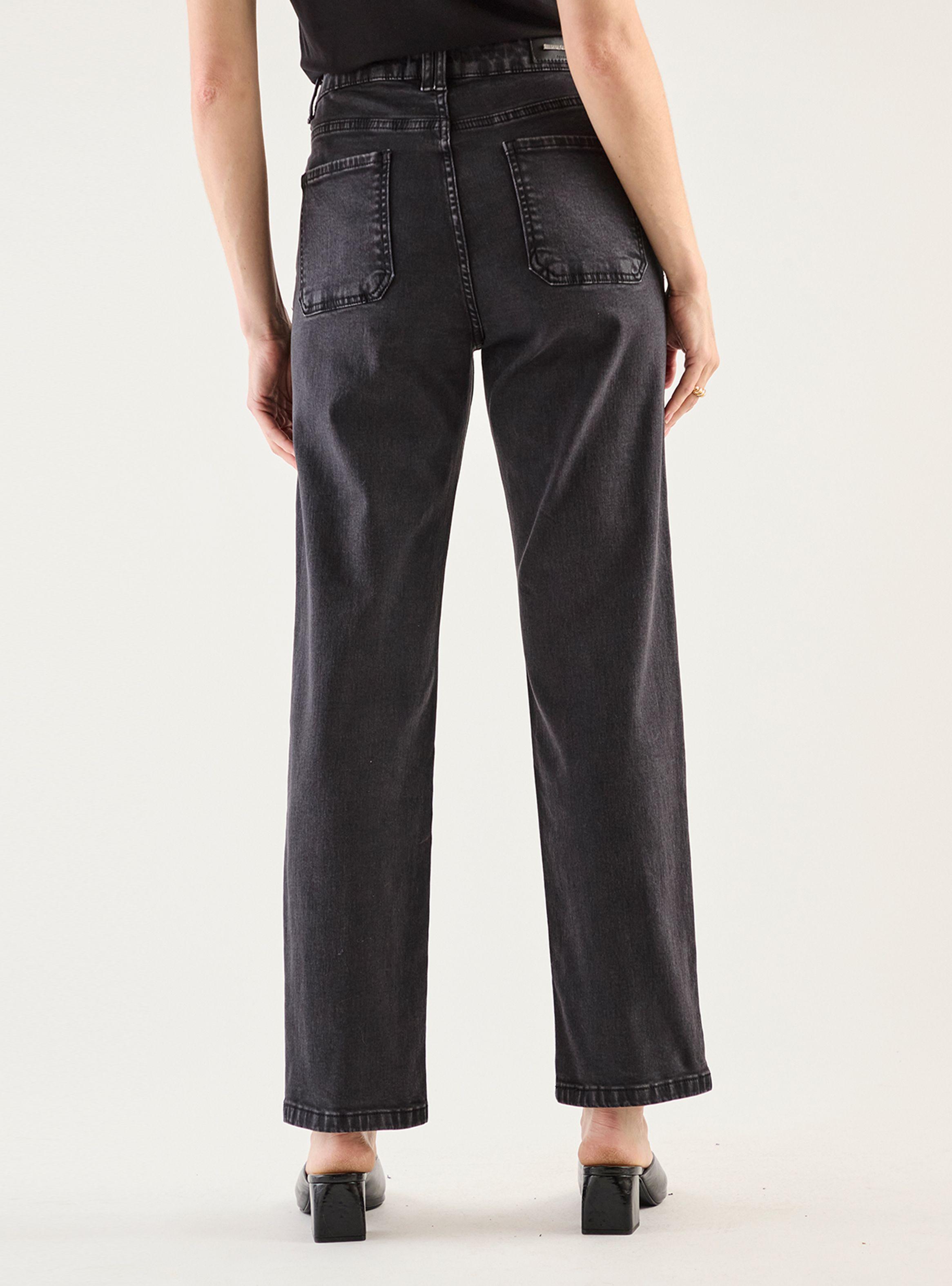 Jeans Liso de Tiro Alto Regular Fit-1