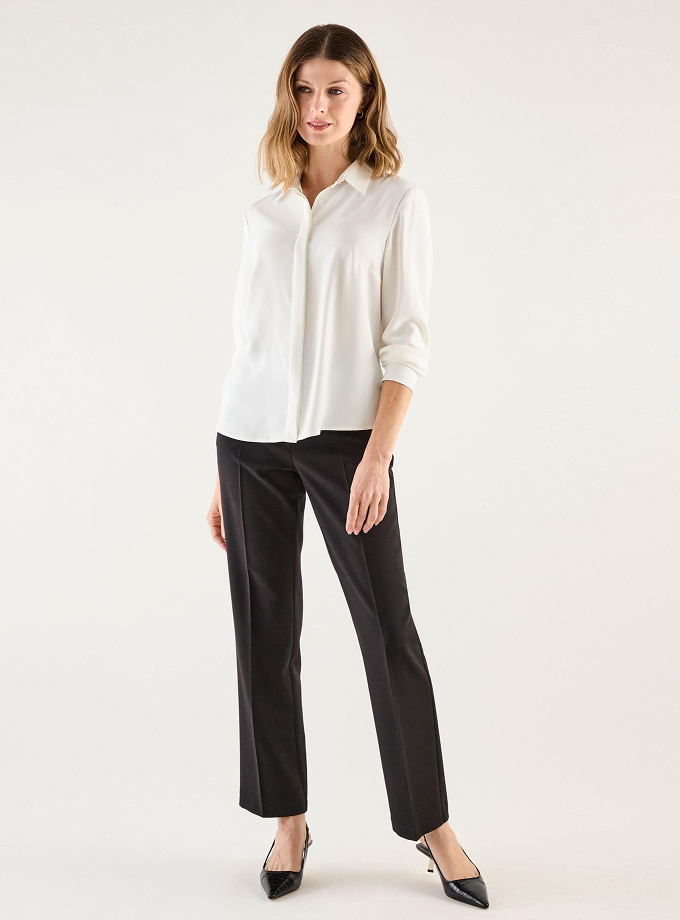 Blusa Lisa Manga Larga Estilo Regular-3