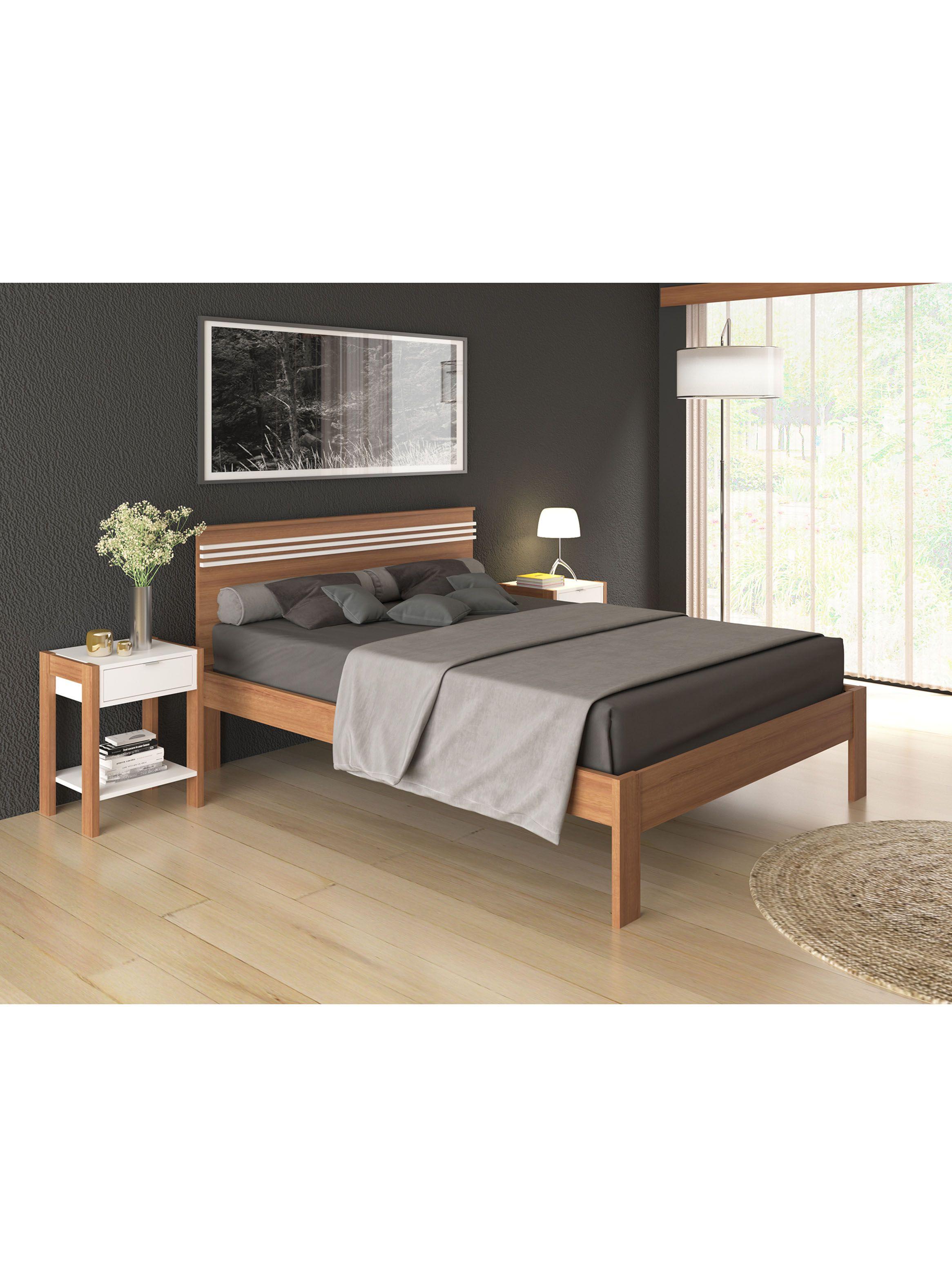 Cama Tradicional 2 Plazas MDP Diseño L.Horizontal-3