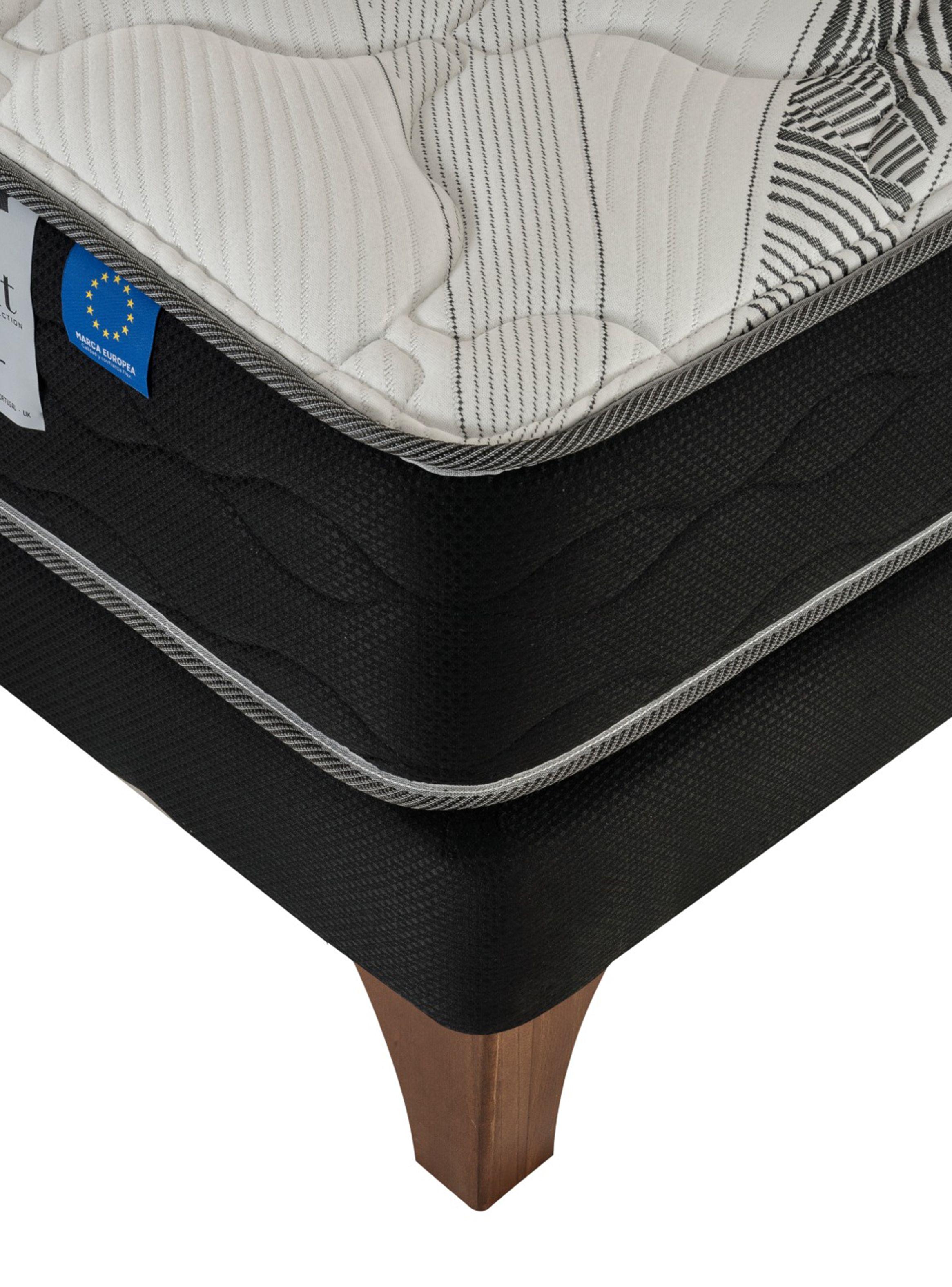 Cama Europea One 2 Plazas 150 x 200 cm + Respaldo Modern Grafito-3