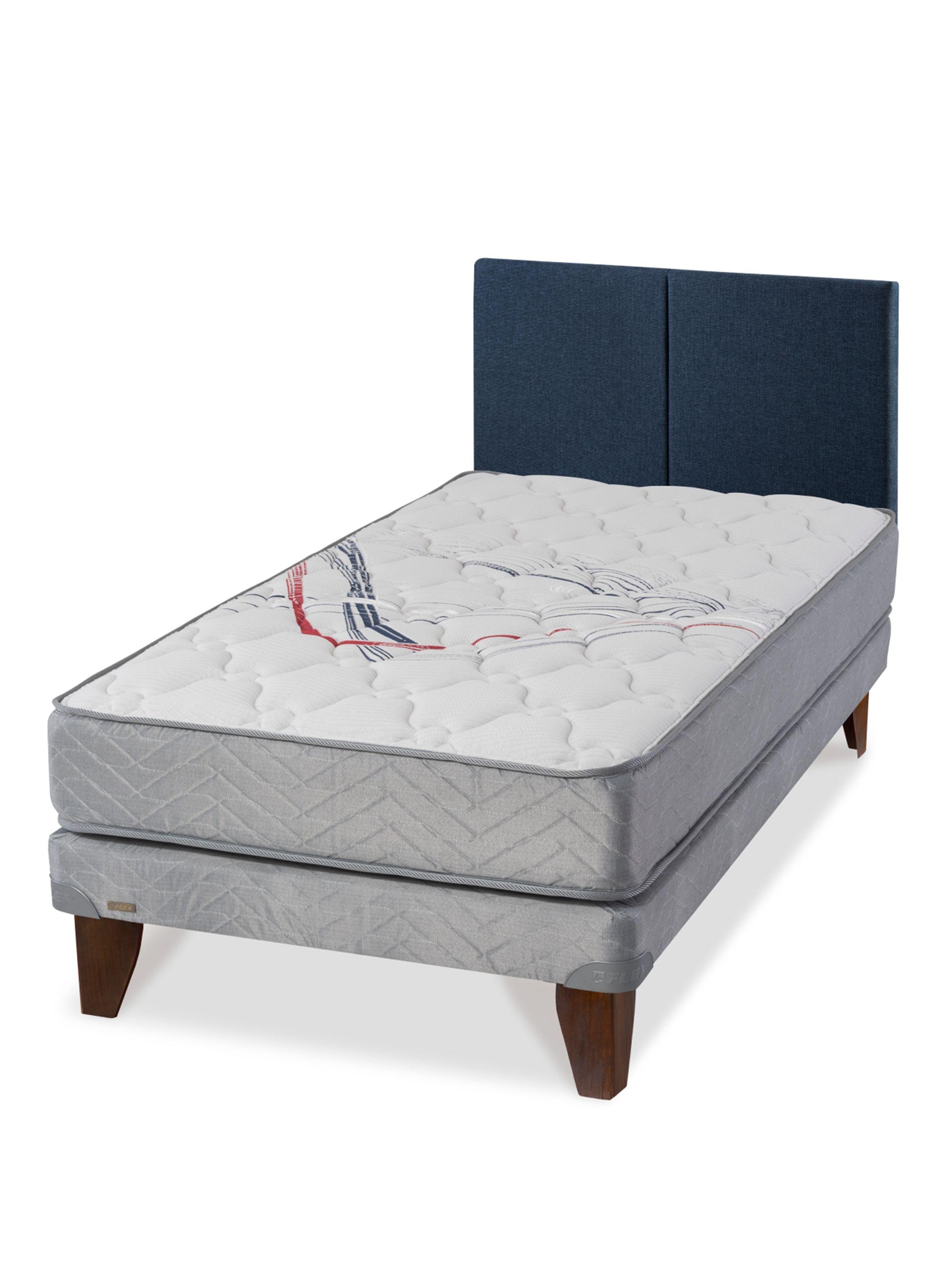 Cama Europea Therapedic Más 1 Plaza 90 x 200 cm + Respaldo Cubo-0