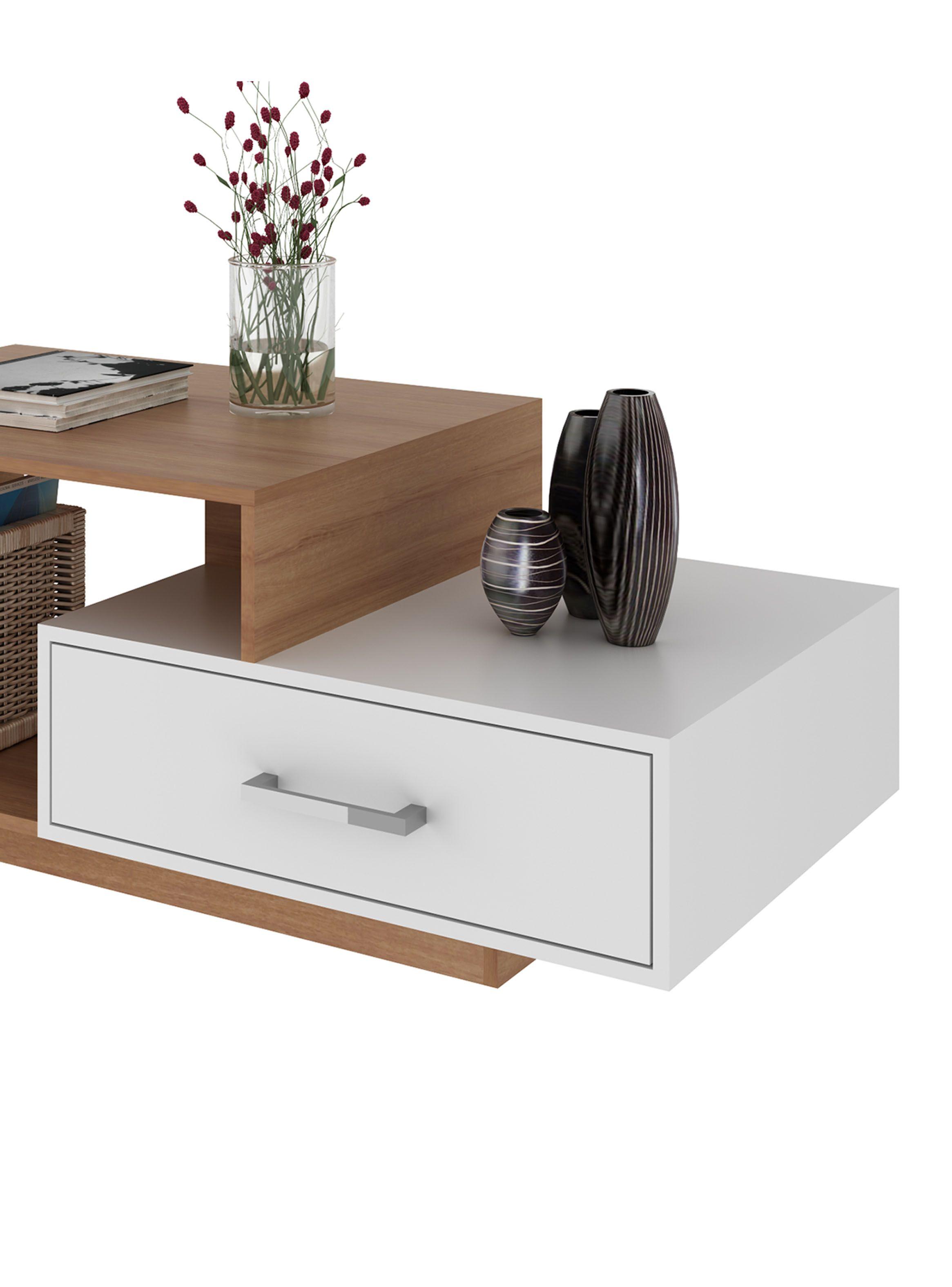 Mesa Centro Cubos Asimetrica 1 Cajón MC-2