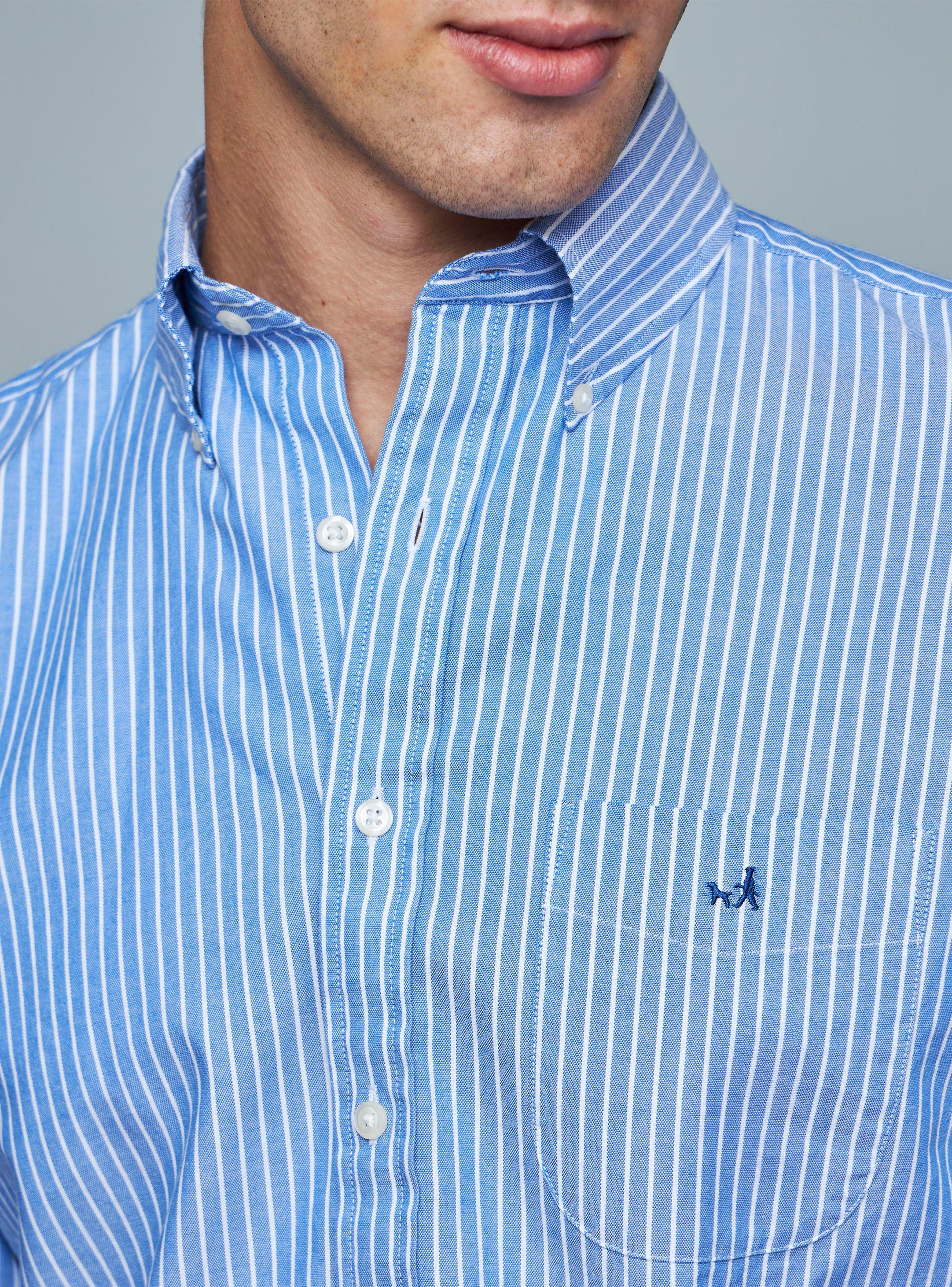 Camisa Casual Print Rayas Manga Larga-1