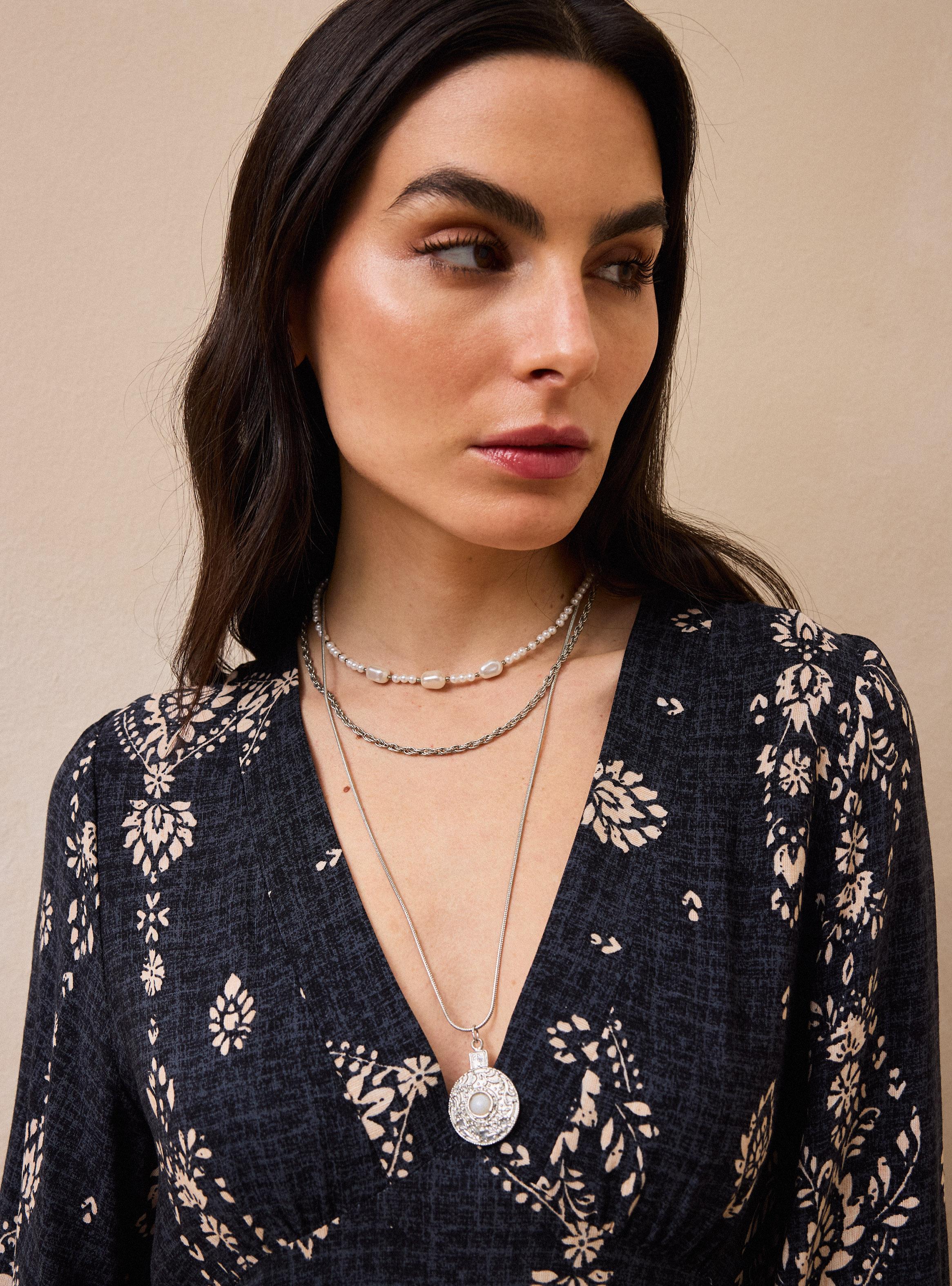 Collar Perlas y Metal-5