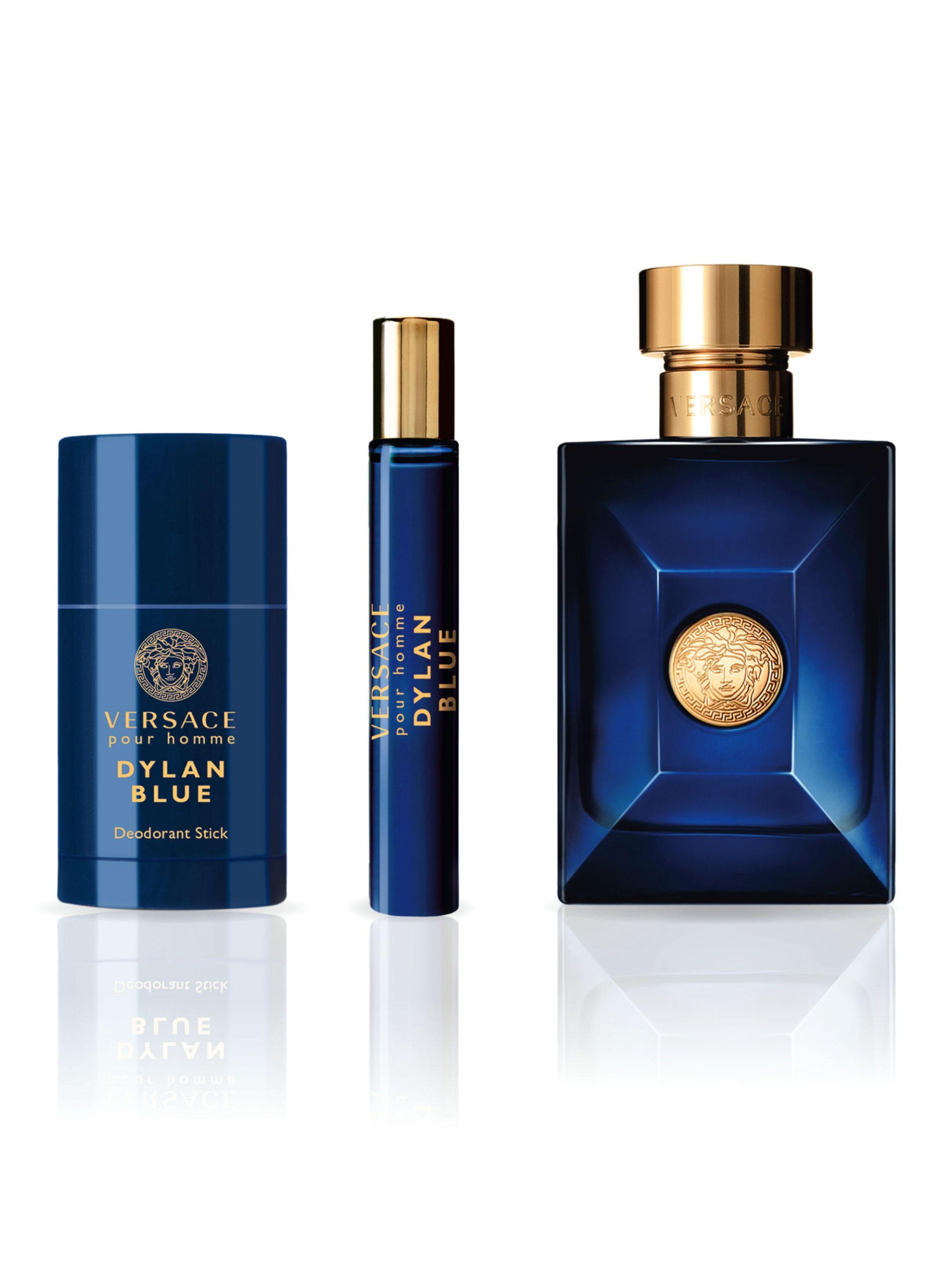 Set Perfume Versace Dylan Blue EDT Hombre 100 ml + Desodorante 75 ml + EDT 10 ml-0