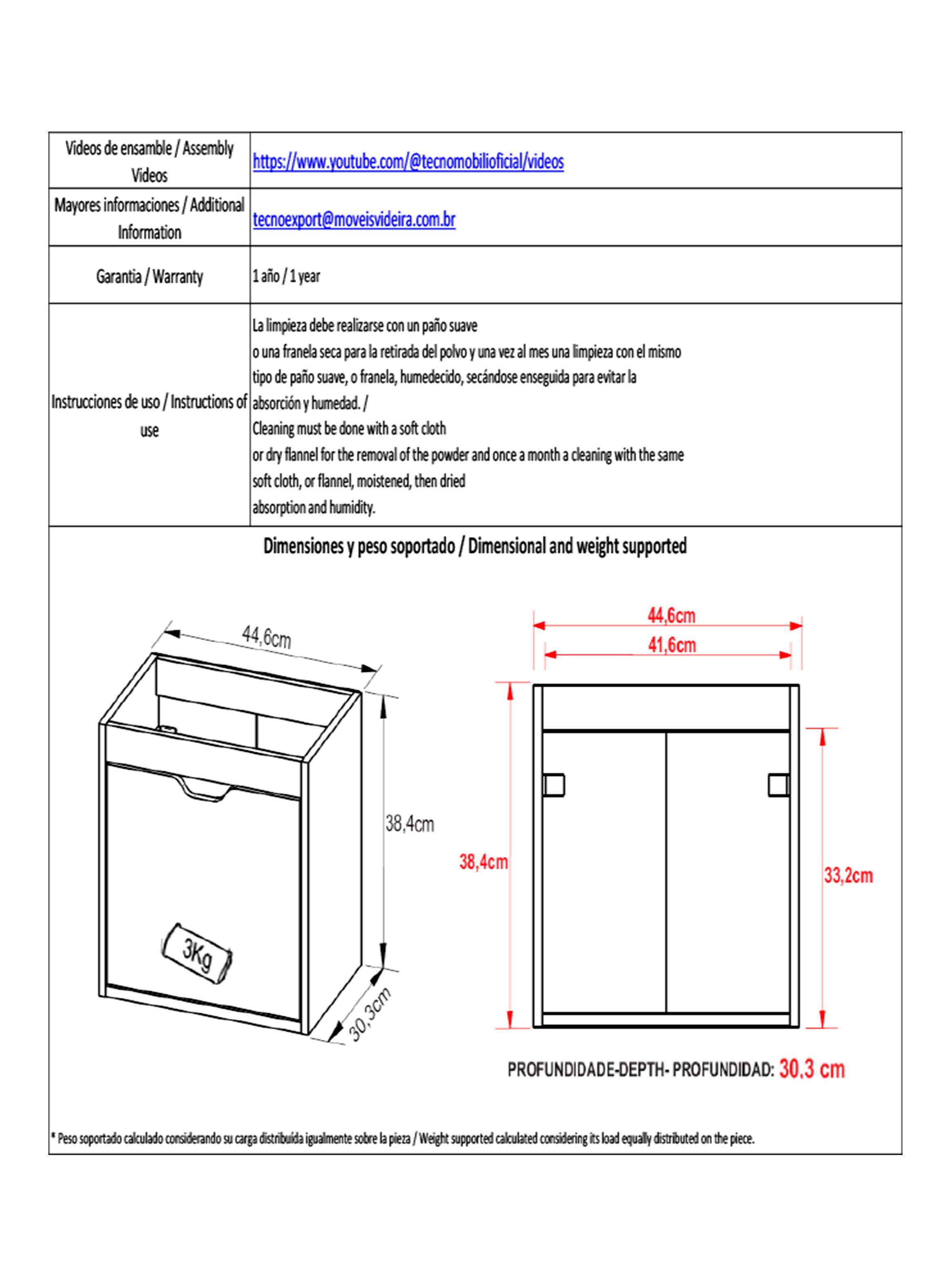 Mueble Lavamanos Aereo 1 Puerta-2