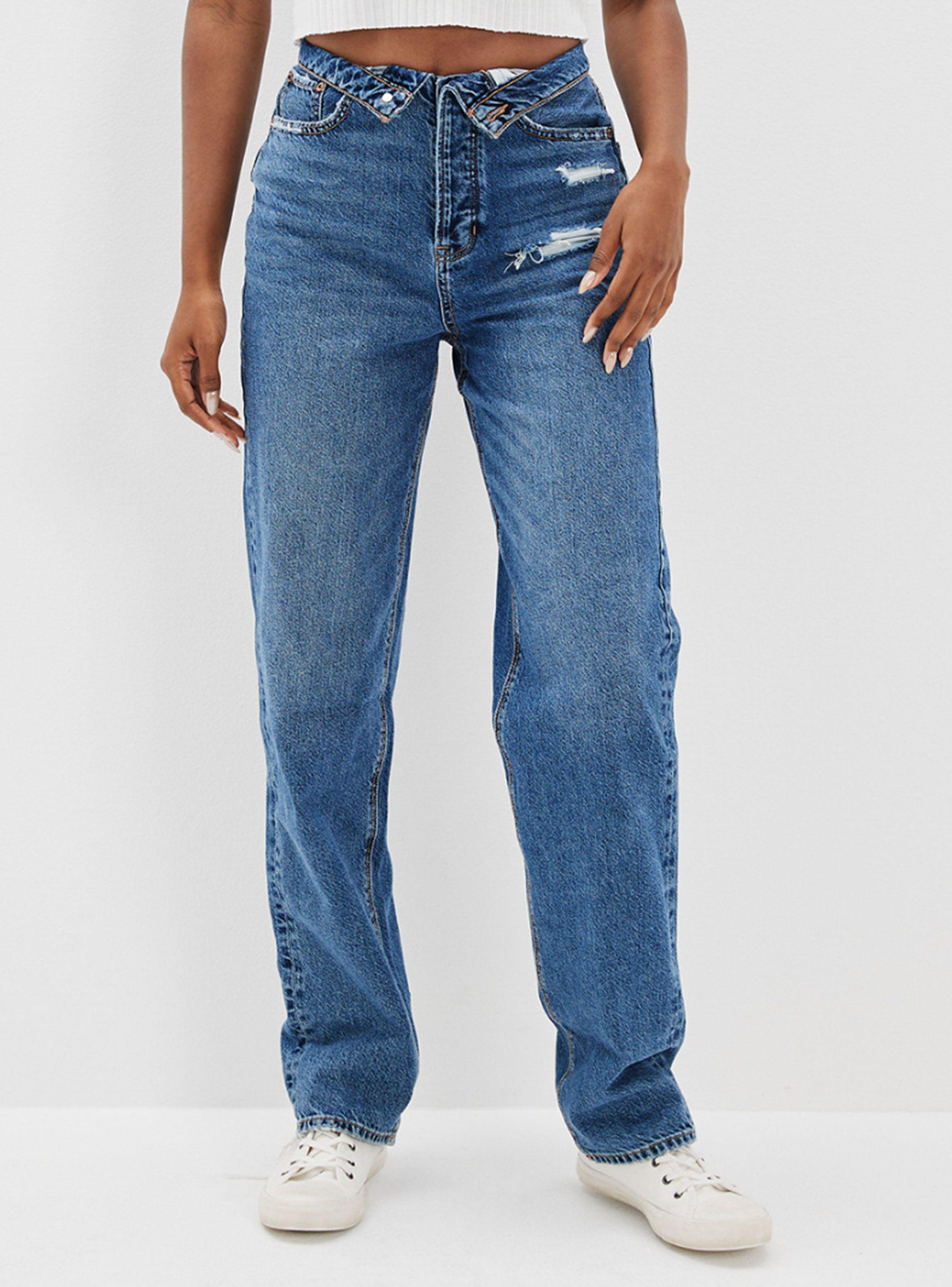 Jeans Highest Waist Ripped Baggy Straight-0