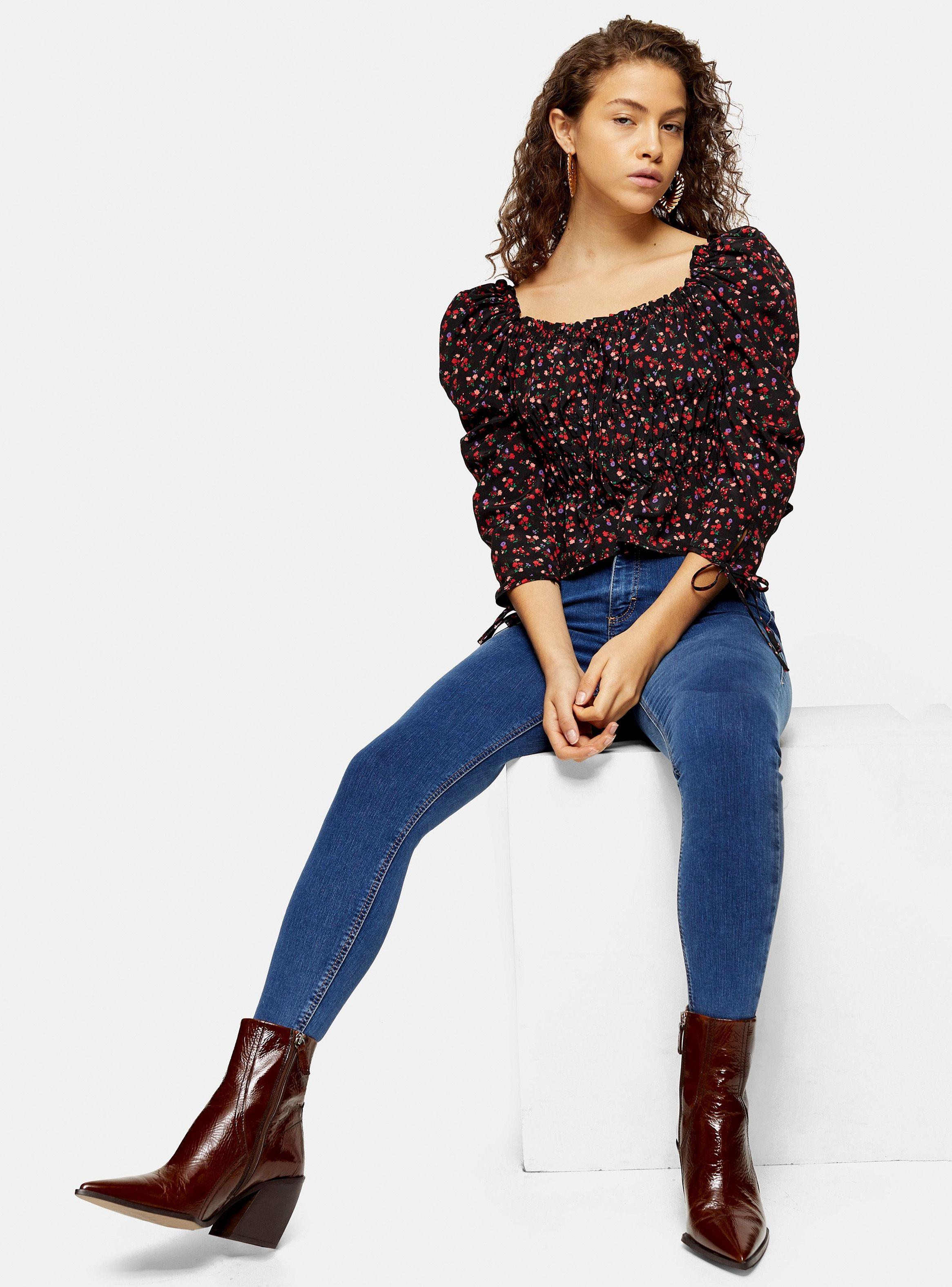 Jeans Petite Joni Mid Blue Largo 28 Topshop-3